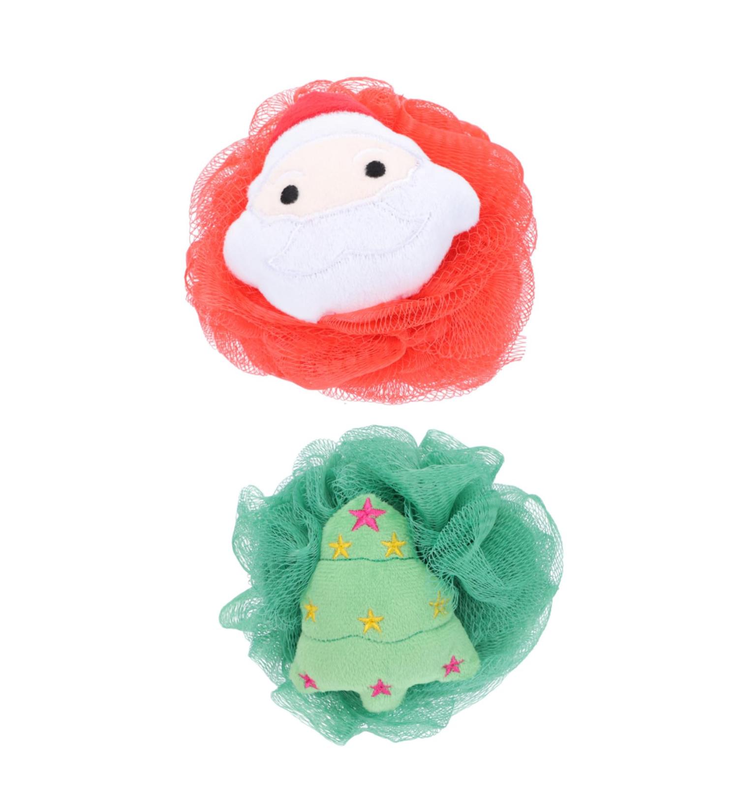 2pcs Exfoliating Bath Ball Shower Puff Sponges for Girls - Soft Bathing Loofah Accessories | Ideal for Holiday Gifting - Buy Online on SooperMarket.com