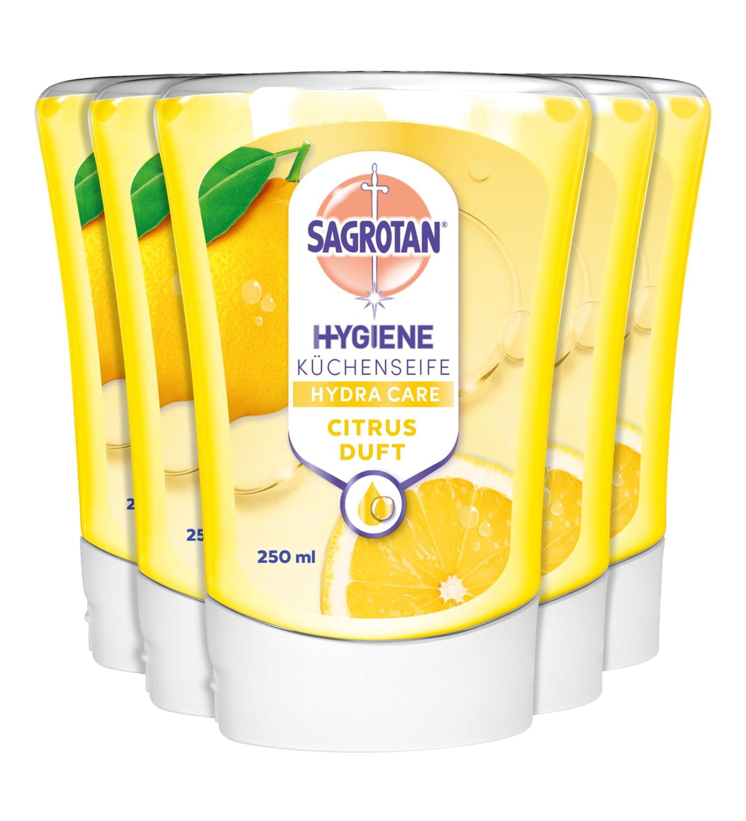 Sagrotan No-Touch Refill Kitchen Soap Citrus - 5 x 250 ml Automatic Dispenser Hand Soap | Buy Internationally - Buy Online on SooperMarket.com