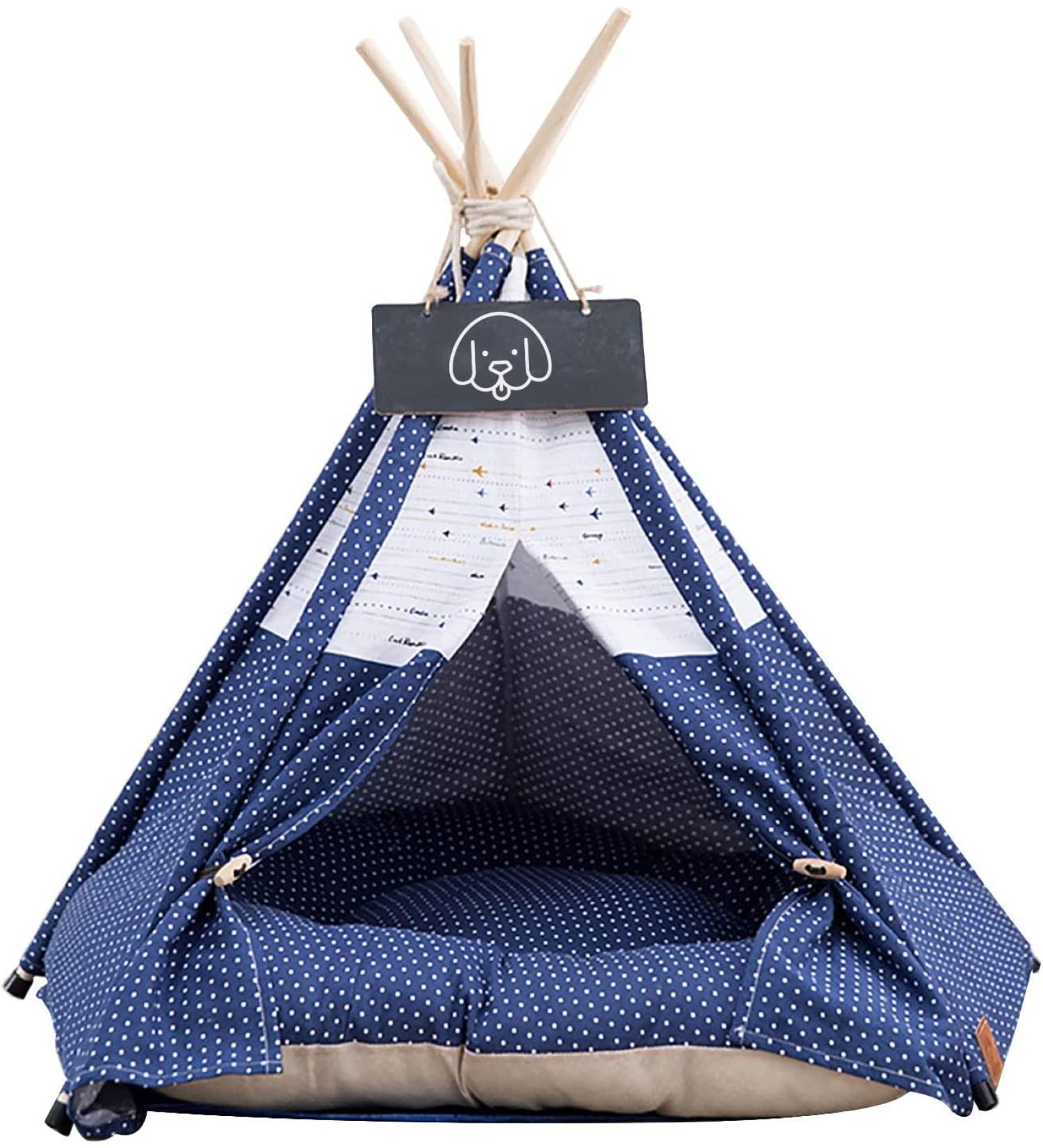 Luxury Pet Teepee Tent with Thick Cushion | Portable & Machine Washable | For Dogs, Cats, and Puppies - Buy Online on SooperMarket.com