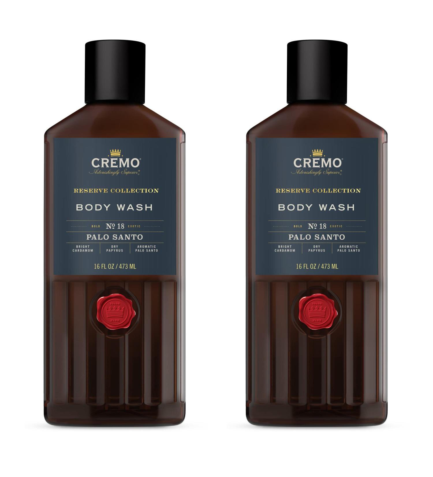 Cremo Palo Santo Body Wash 2-Pack | Rich Lather, Cardamom & Papyrus Fragrance, 16 Fl Oz - Buy Online on SooperMarket.com