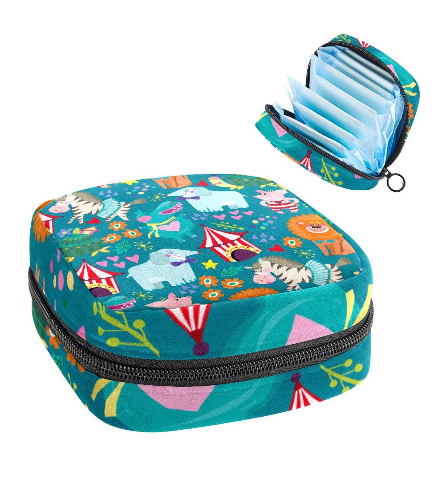 Animal Pattern Sanitary Napkin Storage Bag Feminine Menstrual Cup Pouches Nursing Pad Holder Tampon Bags Portable Period Bag for Women Teen Girls 1Pcs Multi-colored 1 - Buy Online on SooperMarket.com