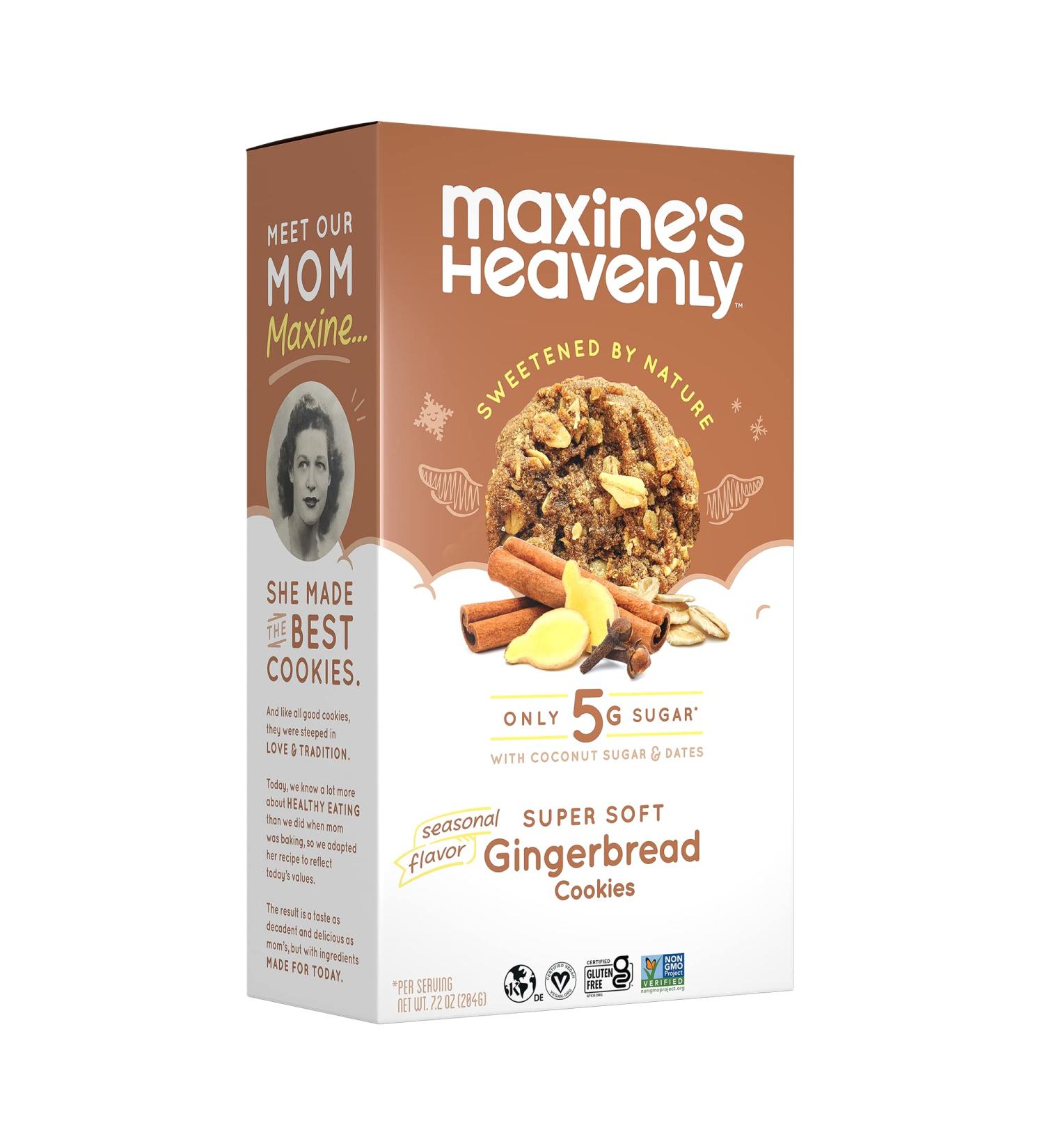 Maxine's Heavenly Vegan Gingerbread Cookies | Gluten Free & Dairy Free | Low Sugar | 7.2 oz (1 pack) - Buy Online on SooperMarket.com