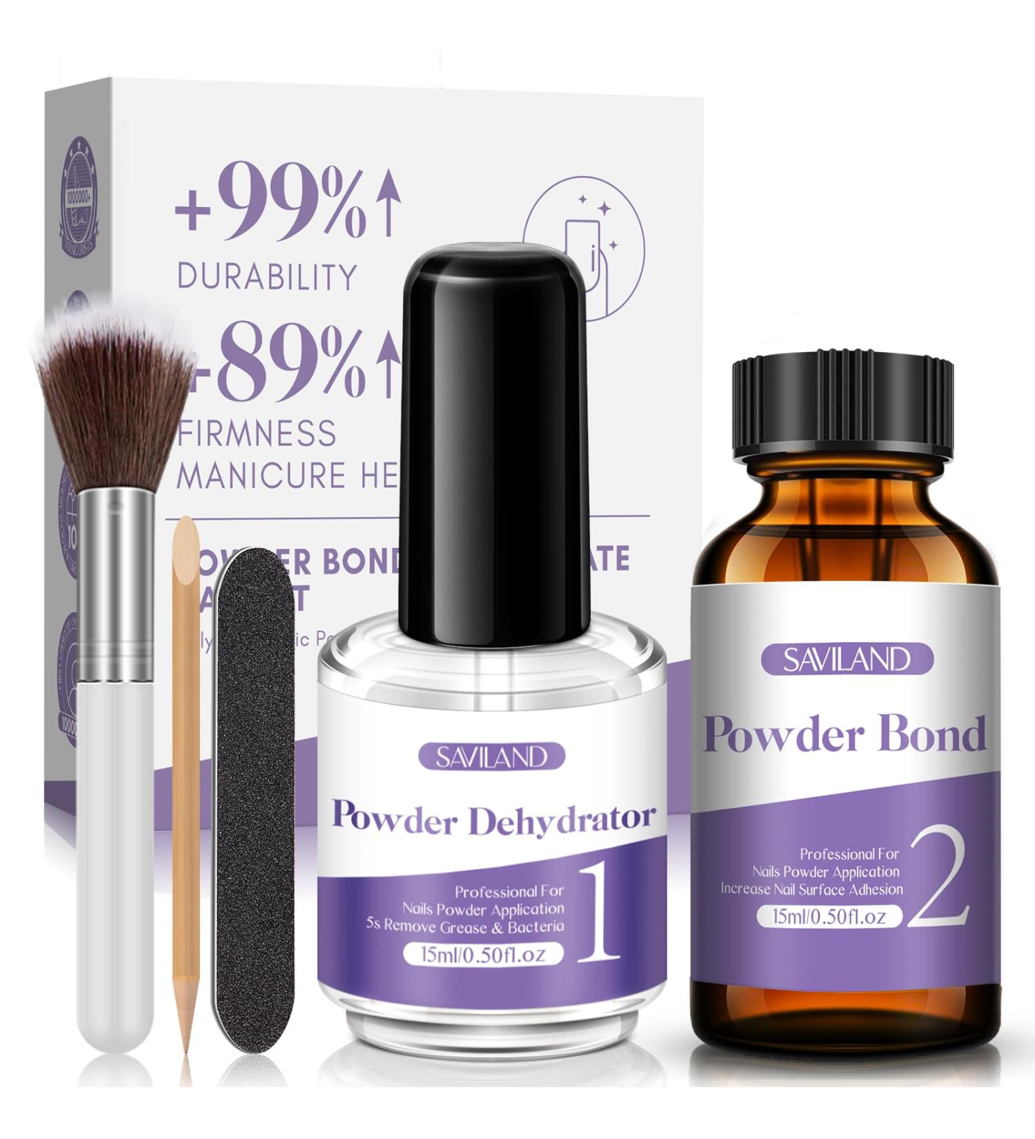 Saviland Professional Nail Dehydrator and Primer Set - Non-Acid pH, Fast Air Dry Formula for Gel Polish and Acrylic Powder Application - 2X15ml - Buy Online on SooperMarket.com