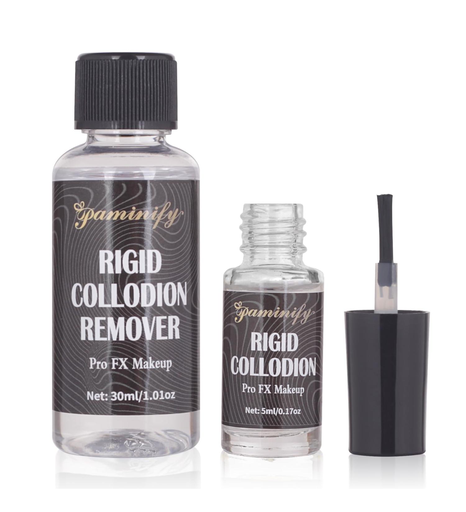 Makeup Rigid Collodion & Remover Kit - Liquid Scar Makeup for Halloween | SFX Scarring Liquid with Brush (5ml + 30ml - Buy Online on SooperMarket.com