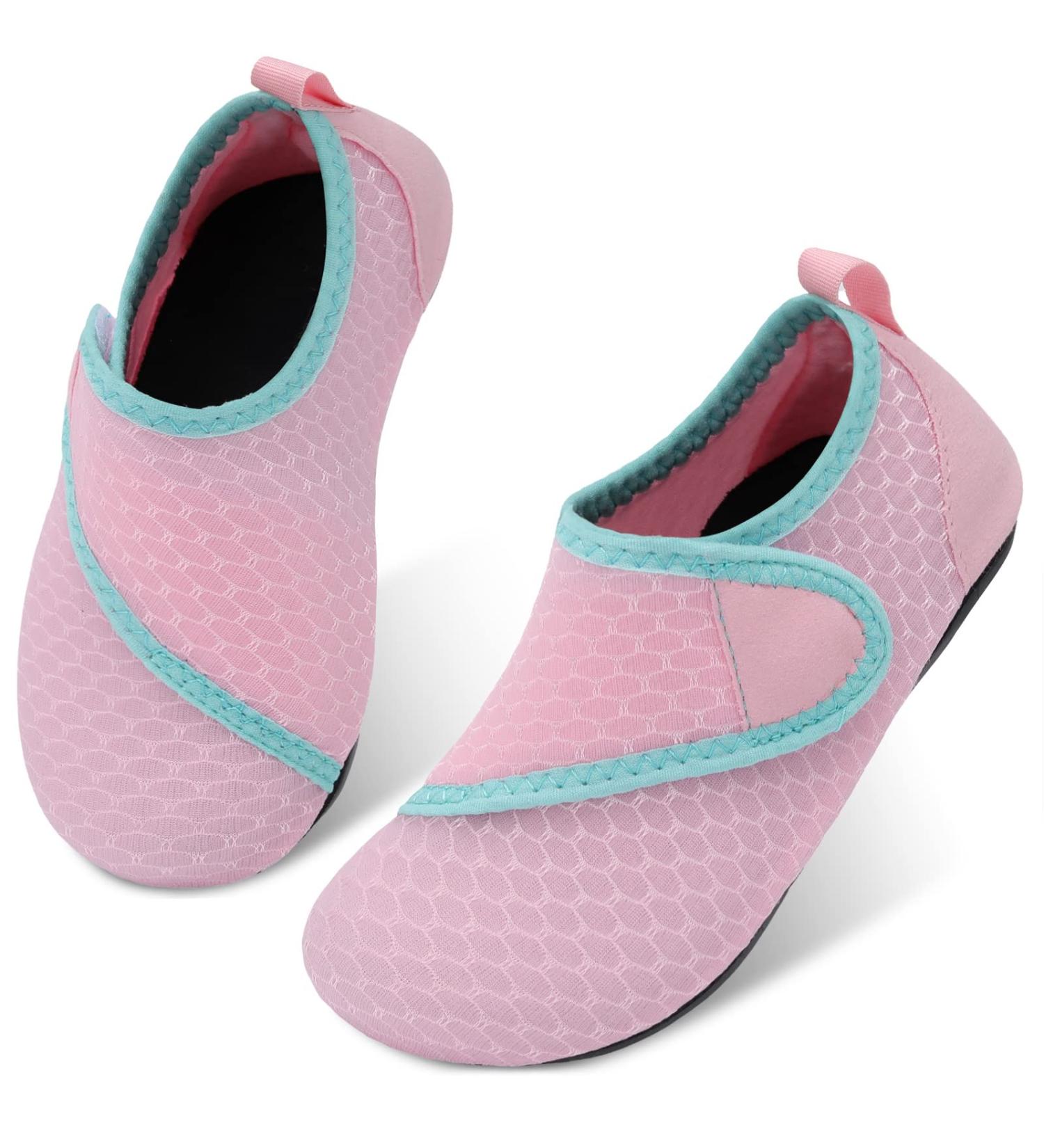 JIASUQI Kids Water Shoes - Quick Dry Aqua Socks for Beach & Pool | Size 5.5/6 UK Child - Pink - Buy Online on SooperMarket.com