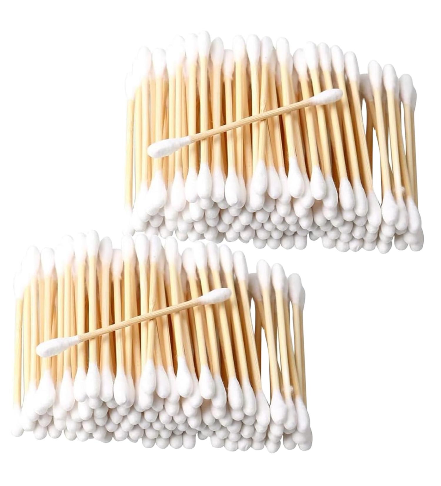 Buy 200 Bamboo Cotton Swabs - Eco-Friendly Biodegradable Double Round Tips for Babies | 100% Cotton Earsticks - Buy Online on SooperMarket.com