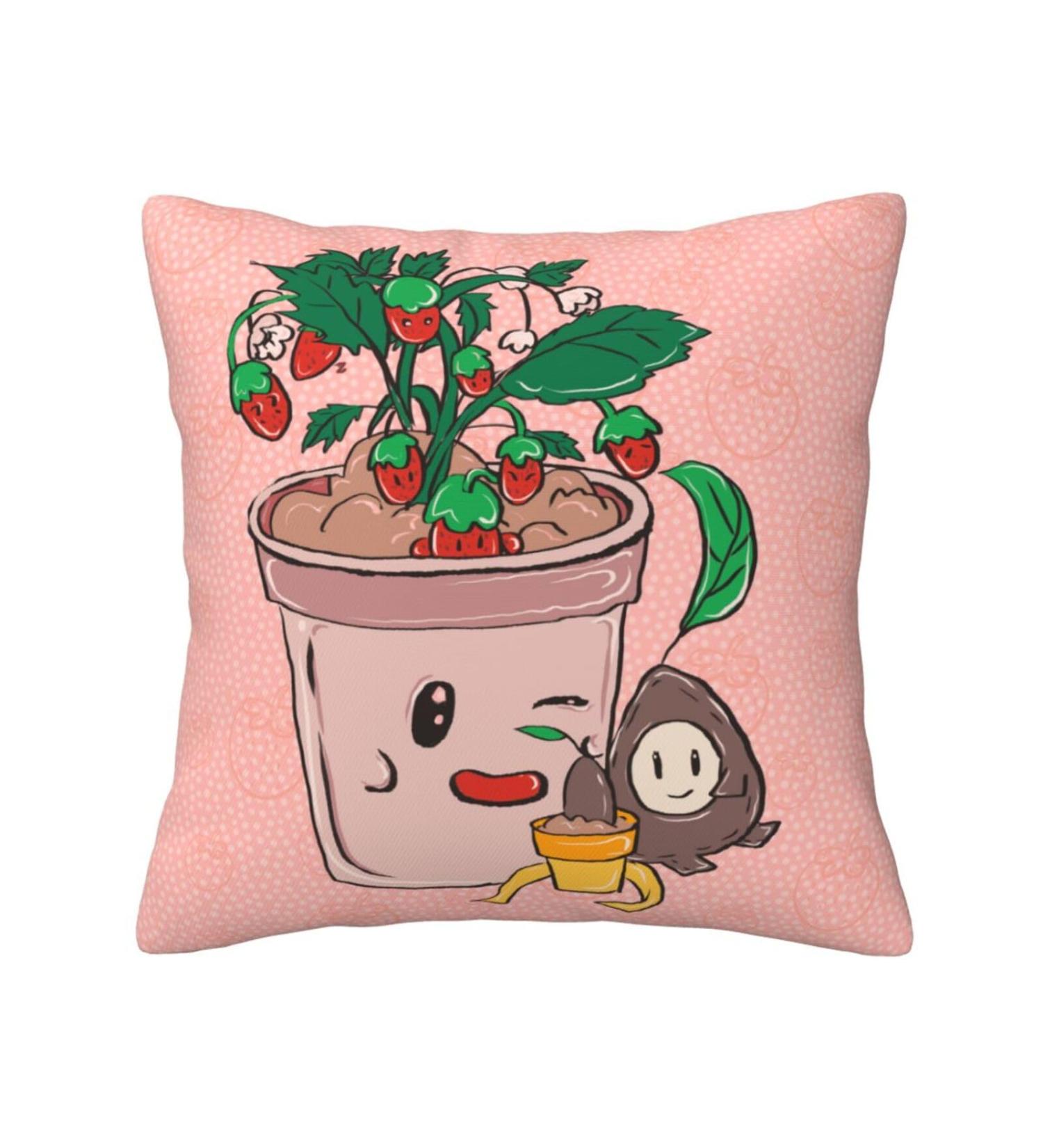 YYHHAOFA Sunflower Seeds and Strawberries Picture Universal Pillowcase for All Seasons 18"x18" : Soft and Comfortable Suitable for car Sofa Black 18 x 18-Inch - Buy Online on SooperMarket.com