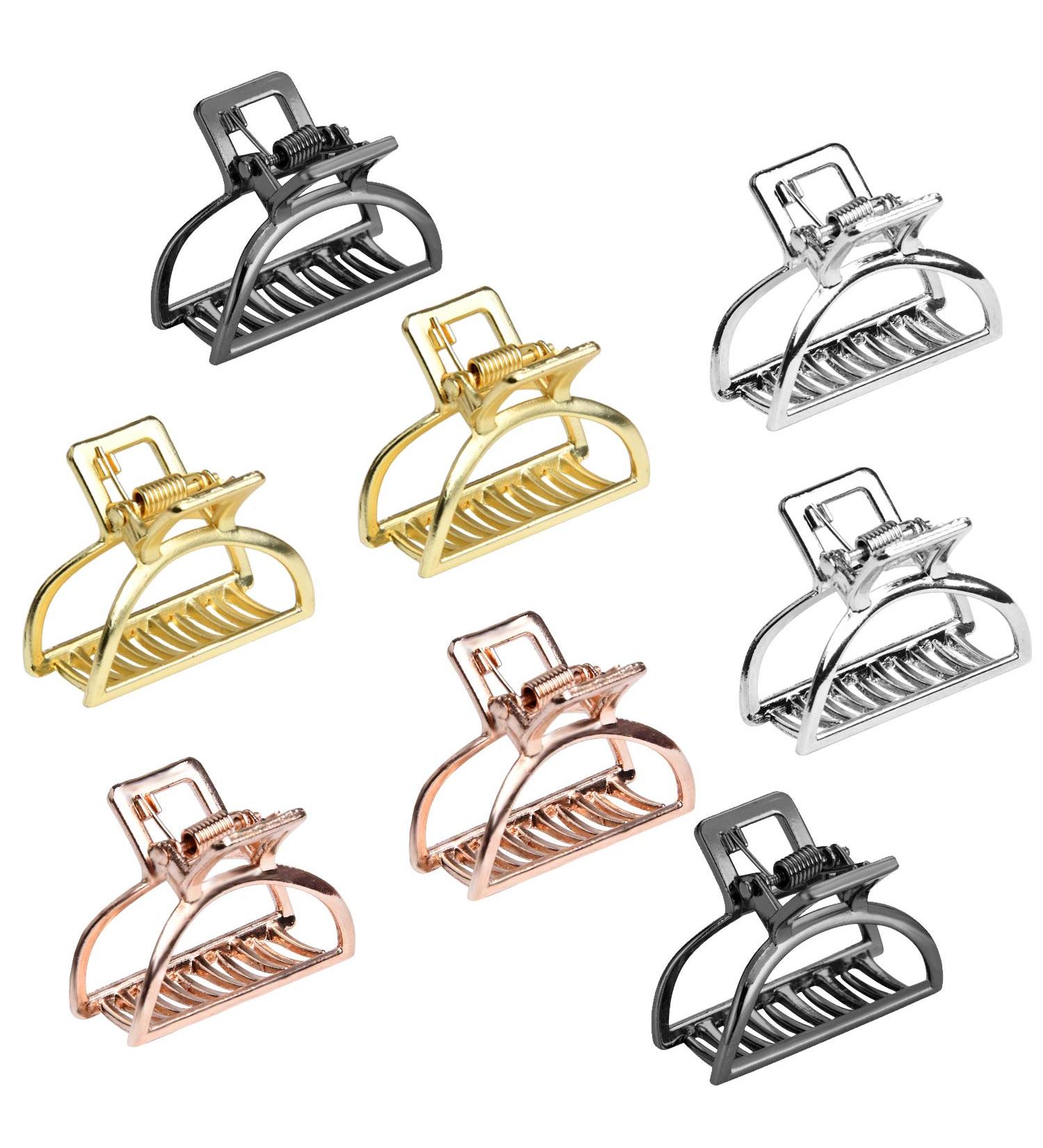 Akamino Metal Hair Claw Clips - 8 Pack Hair Accessories for Women - Small Hair Pins for Half Bun Hairstyles - Ideal for Thick Hair - Buy Online on SooperMarket.com