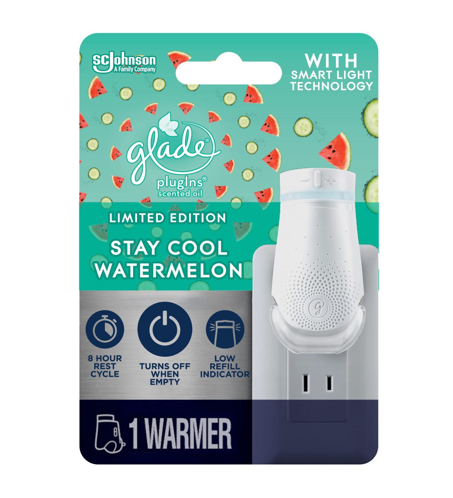 Glade PlugIn Plus Air Freshener Starter Kit - Stay Cool Watermelon Scented Oil for Home & Bathroom - International Shipping Available - Buy Online on SooperMarket.com