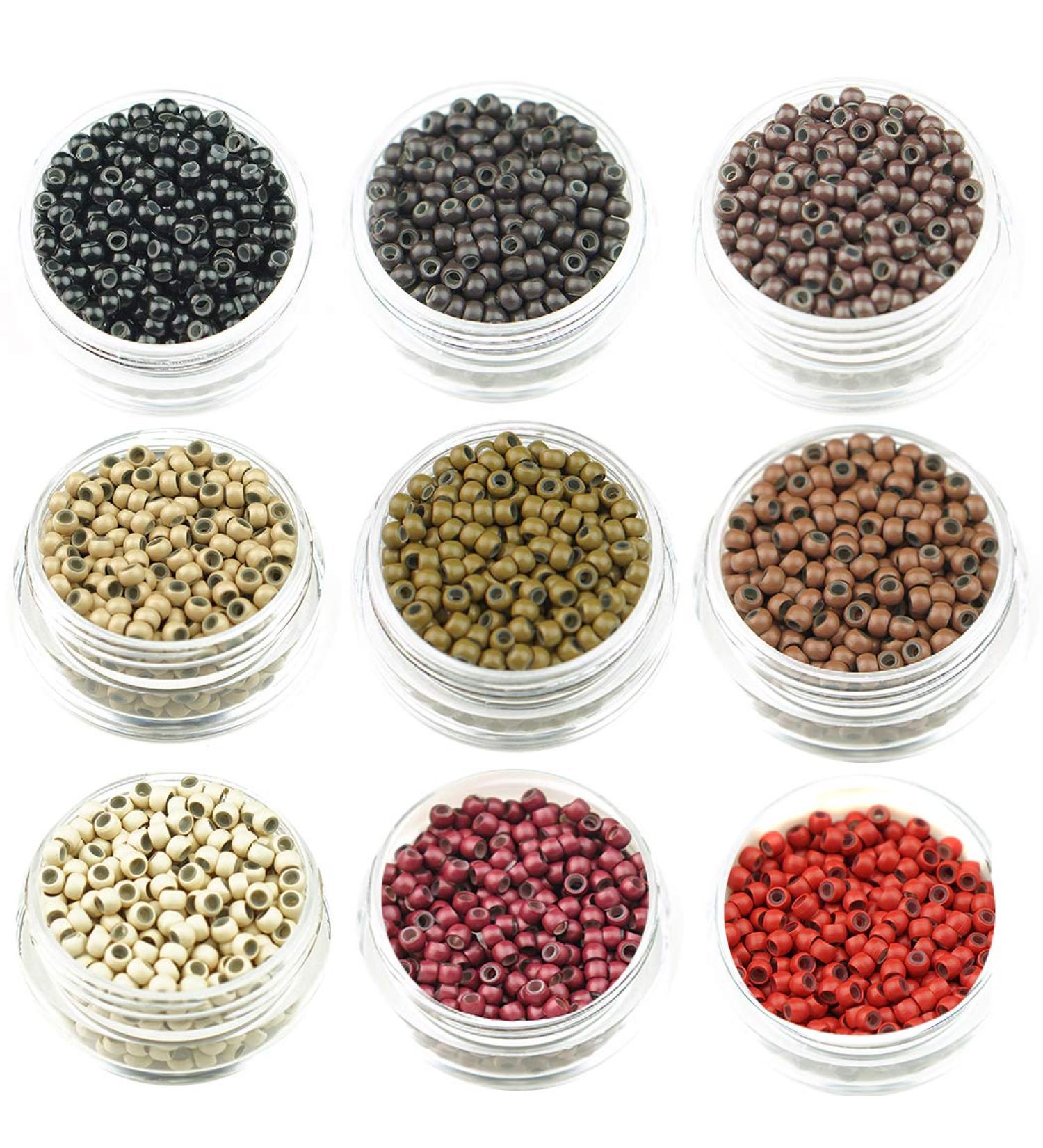 KOCONI 1000Pcs Nano Rings Silicone Lined 3mm Hair Extension Beads - Burgundy #15 - 1000 PCS - Buy Online on SooperMarket.com