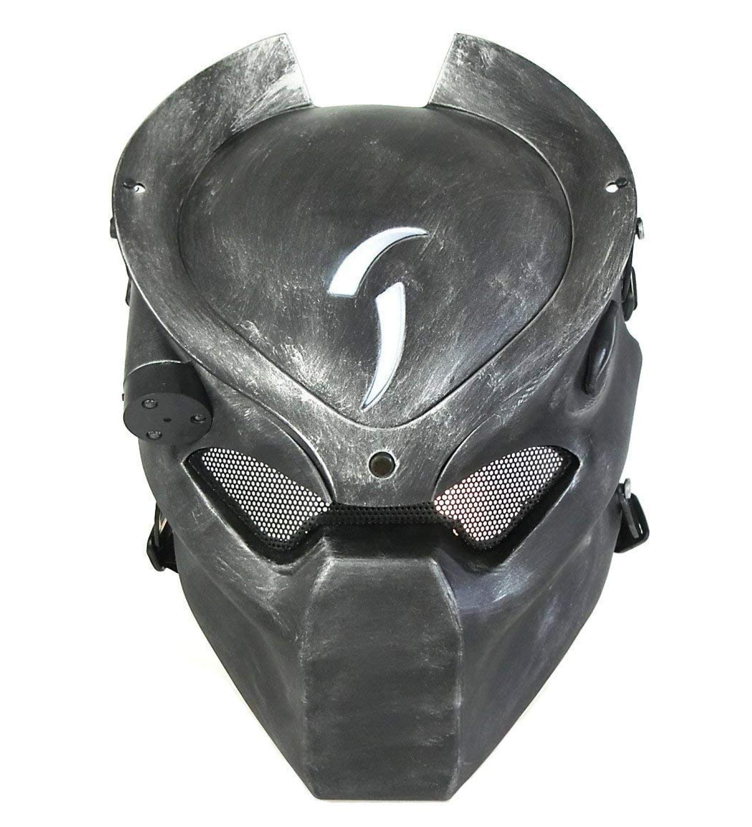 ATAIRSOFT Tactical Full Face Mask for Paintball & Airsoft - Metal Mesh with Infrared Lamp - Alien & Predator CS Field Gear - Buy Online on SooperMarket.com