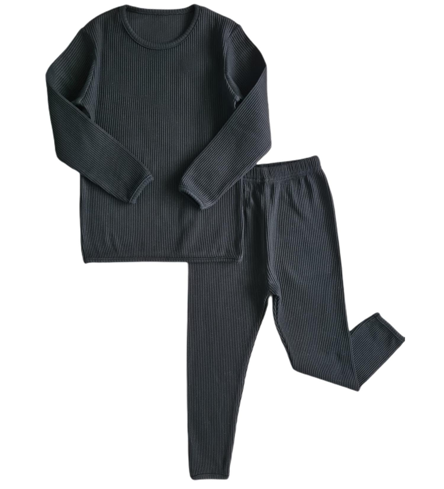 DreamBuy Ribbed Pyjama 20 Colors Unisex Boys/Girls 3-4 Years Black | Loungewear Tracksuit for Women/Men | Baby Clothes - Buy Online on SooperMarket.com