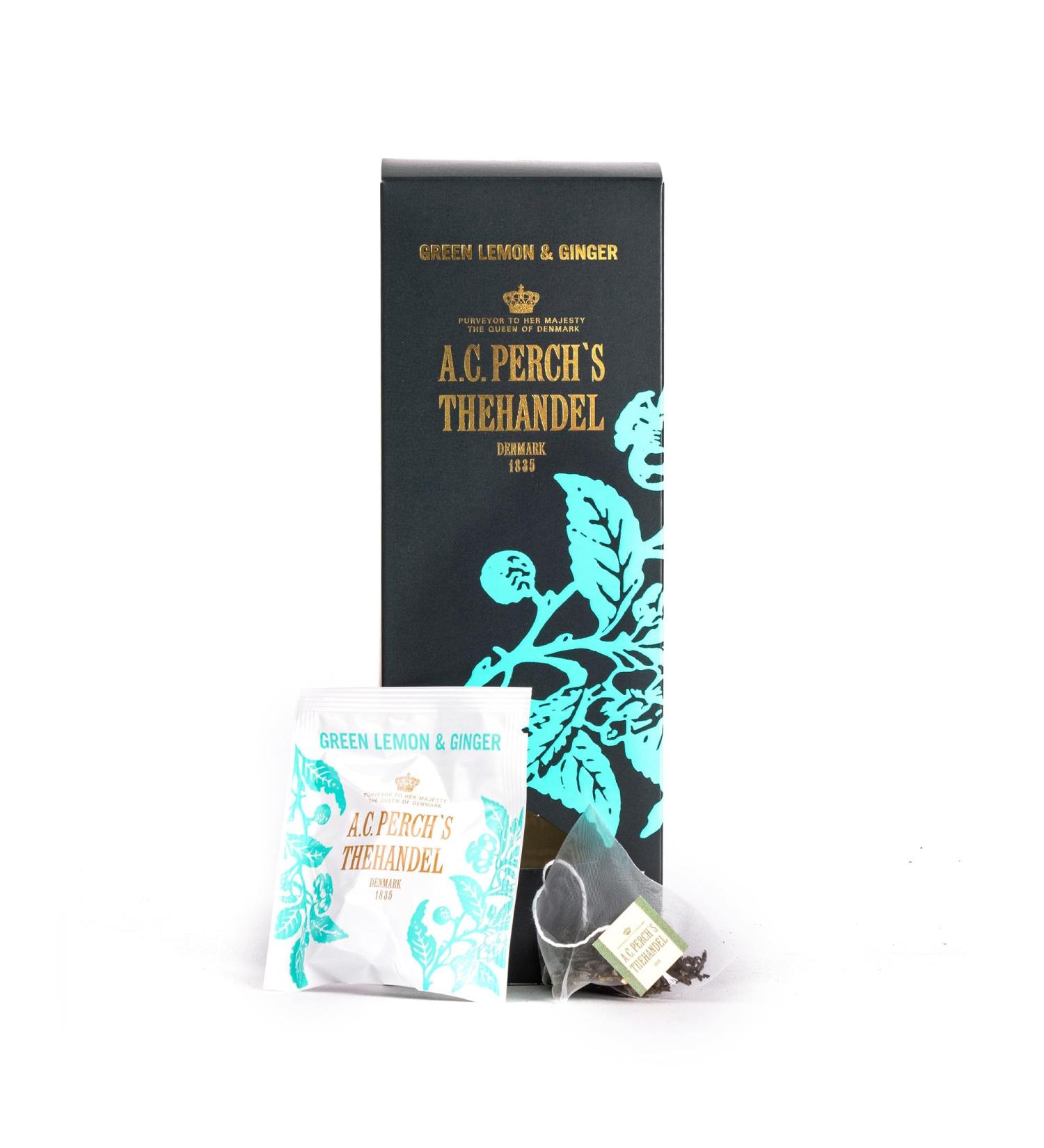 A.C.Perchs Green Lemon & Ginger Tea | Aromatic Chinese Green Tea | 25 Tea Bags Gift Box | Royal Tea Since 1835 - International Shipping Available - Buy Online on SooperMarket.com