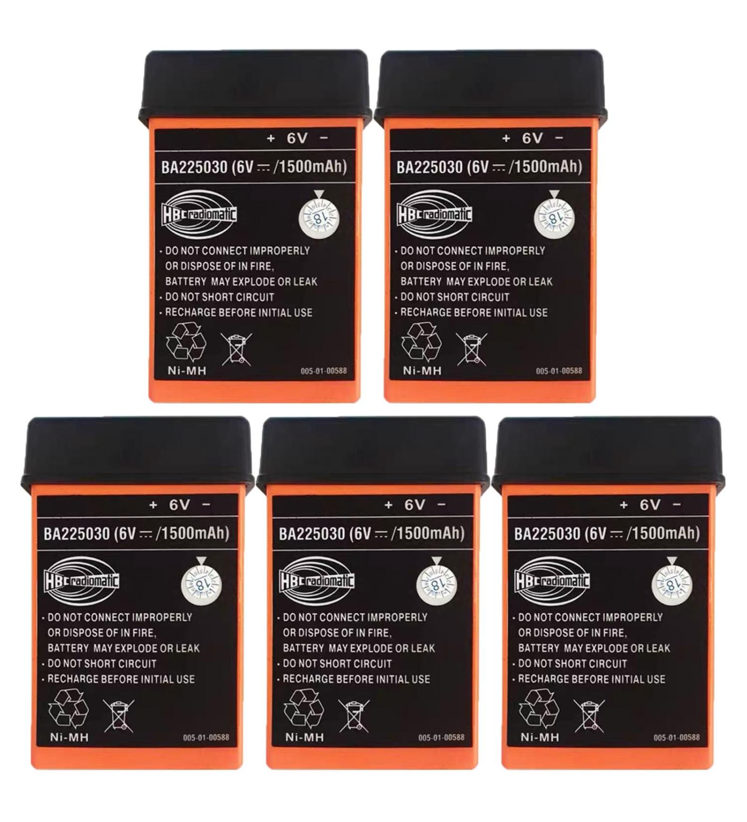 WELLVEUS 5 Pack BA225030 Battery for HBC Radiomatic - 6V 1500mAh | International Shipping Available - Buy Online on SooperMarket.com