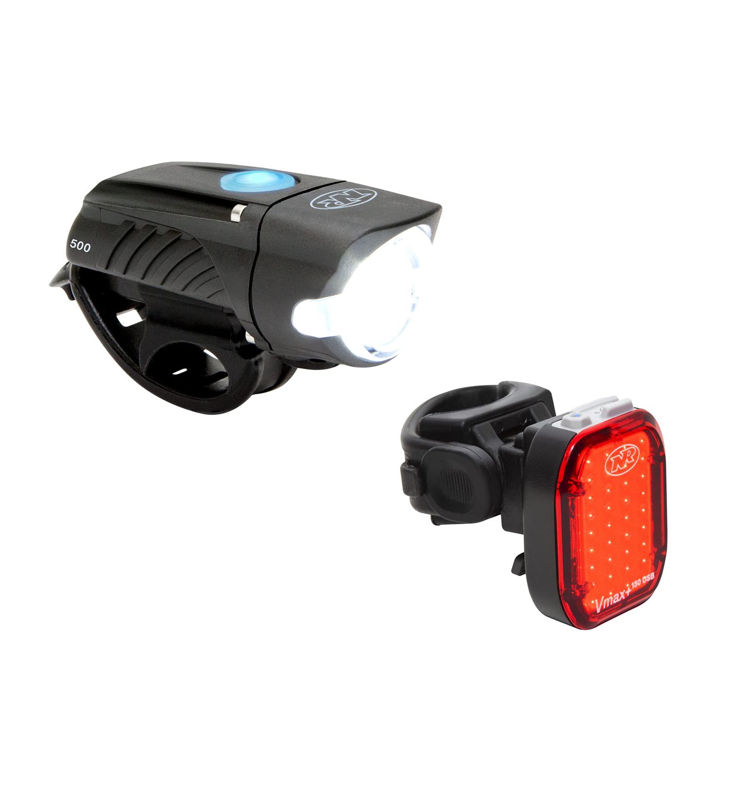 NiteRider Swift 500 & Vmax+ 150 Bike Light Combo Pack - USB Rechargeable LED Front & Rear Lights for Road Cycling Safety - Buy Online on SooperMarket.com