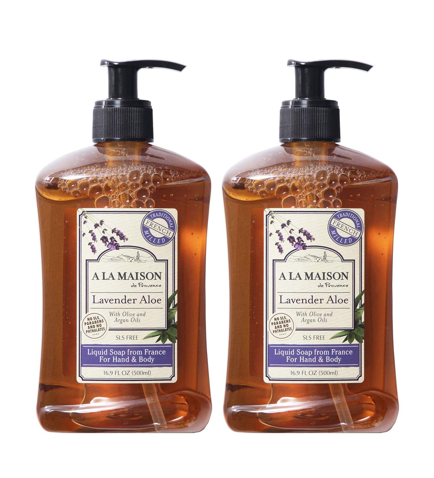 A La Maison Lavender Aloe Liquid Hand Soap - 16.9 fl oz (2 Pack) | Moisturizing Natural Hand Wash - Triple French Milled | Gentle to Hands - Buy Online on SooperMarket.com