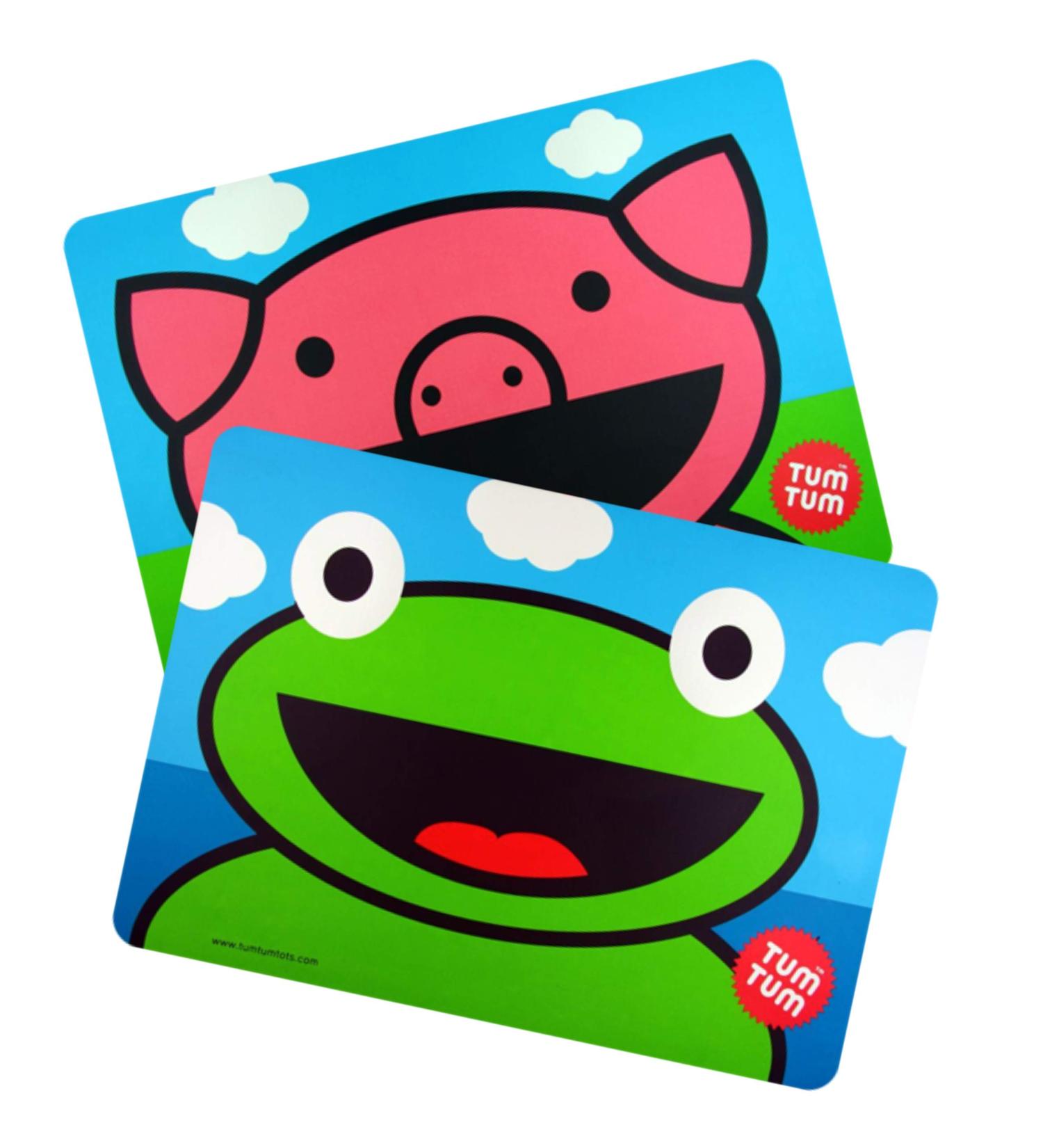 TUM TUM Mega Size Kids Placemat Bundle - Set of 2 | Wipeable & BPA Free | Pig & Frog Designs - Buy Online on SooperMarket.com