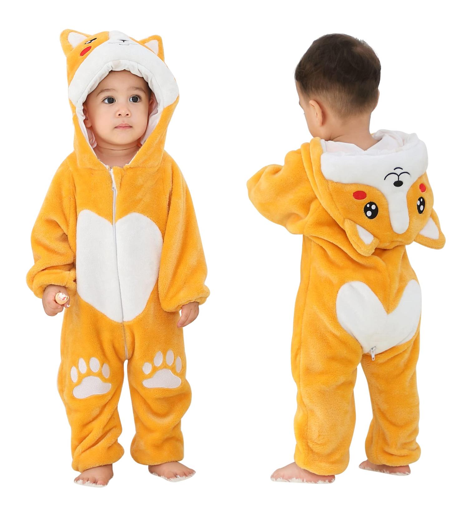 COOKY.D Unisex Winter Hooded Romper Jumpsuit | Dog Design | 6-12 Months - Buy Online on SooperMarket.com