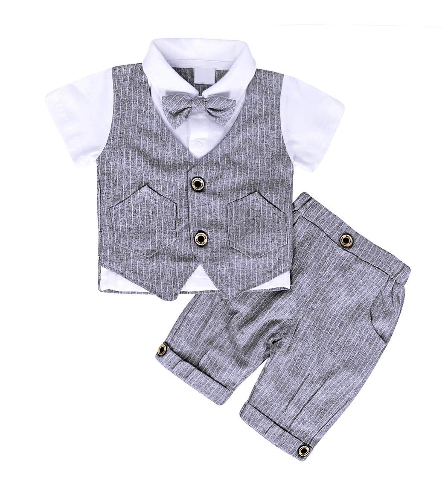 AmzBarley Baby Boys Gentlemans Tuxedo Romper Suit | Grey | 3-4 Years - Buy Online on SooperMarket.com