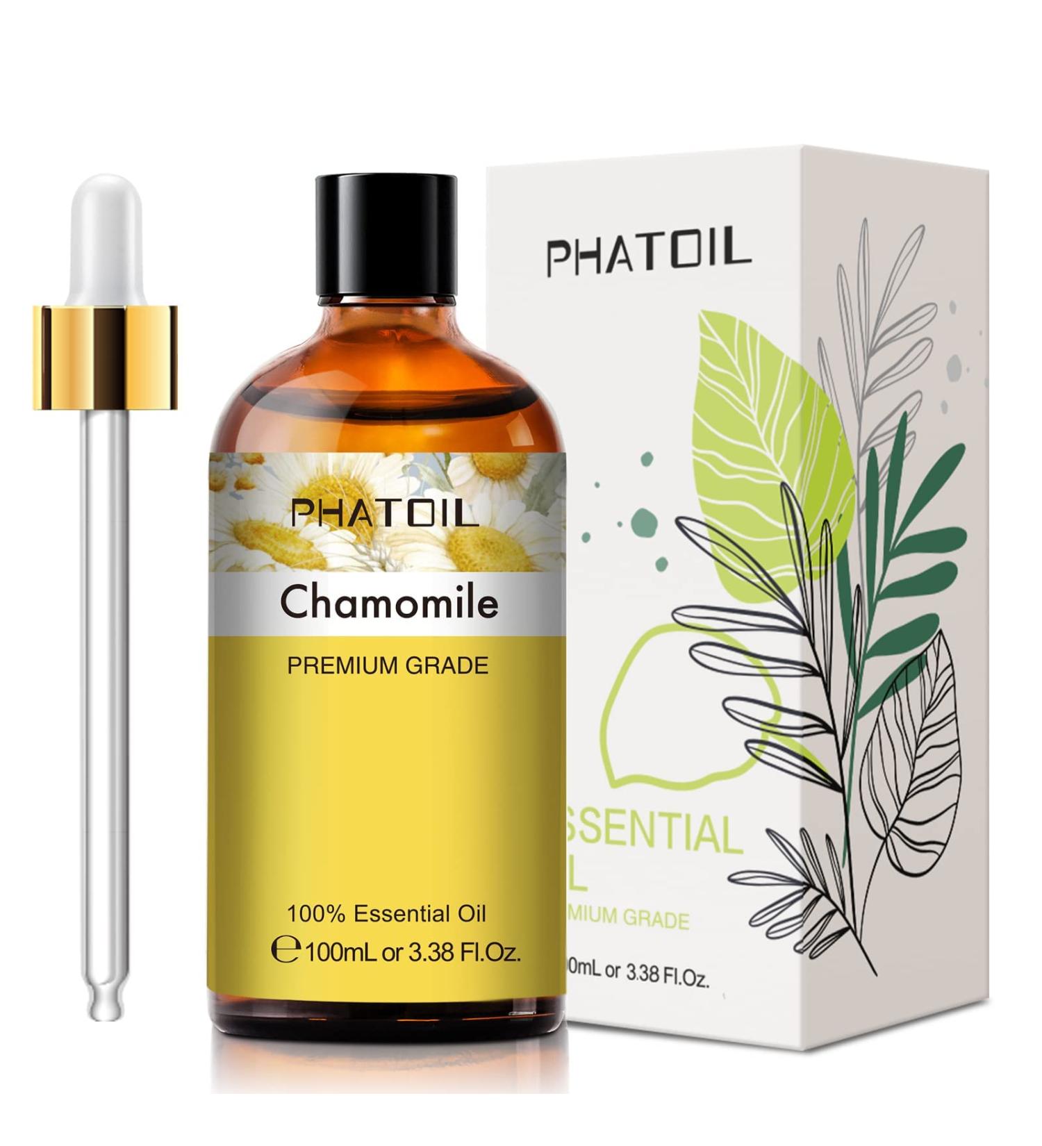 PHATOIL Chamomile Essential Oil 100ML - Pure Premium Grade for Diffuser, Humidifier & Aromatherapy - Candle Making - 100 ml (Pack of 1) - Buy Online on SooperMarket.com