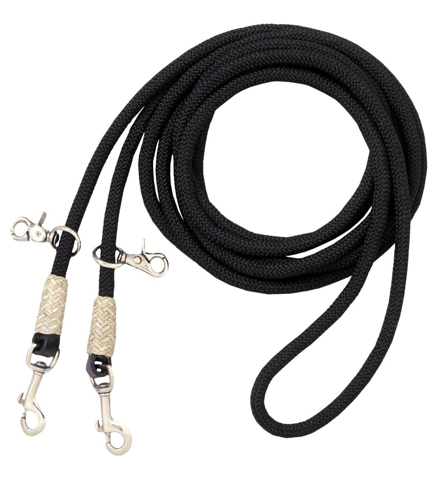 Tough 1 Royal King Cord Draw Reins Black