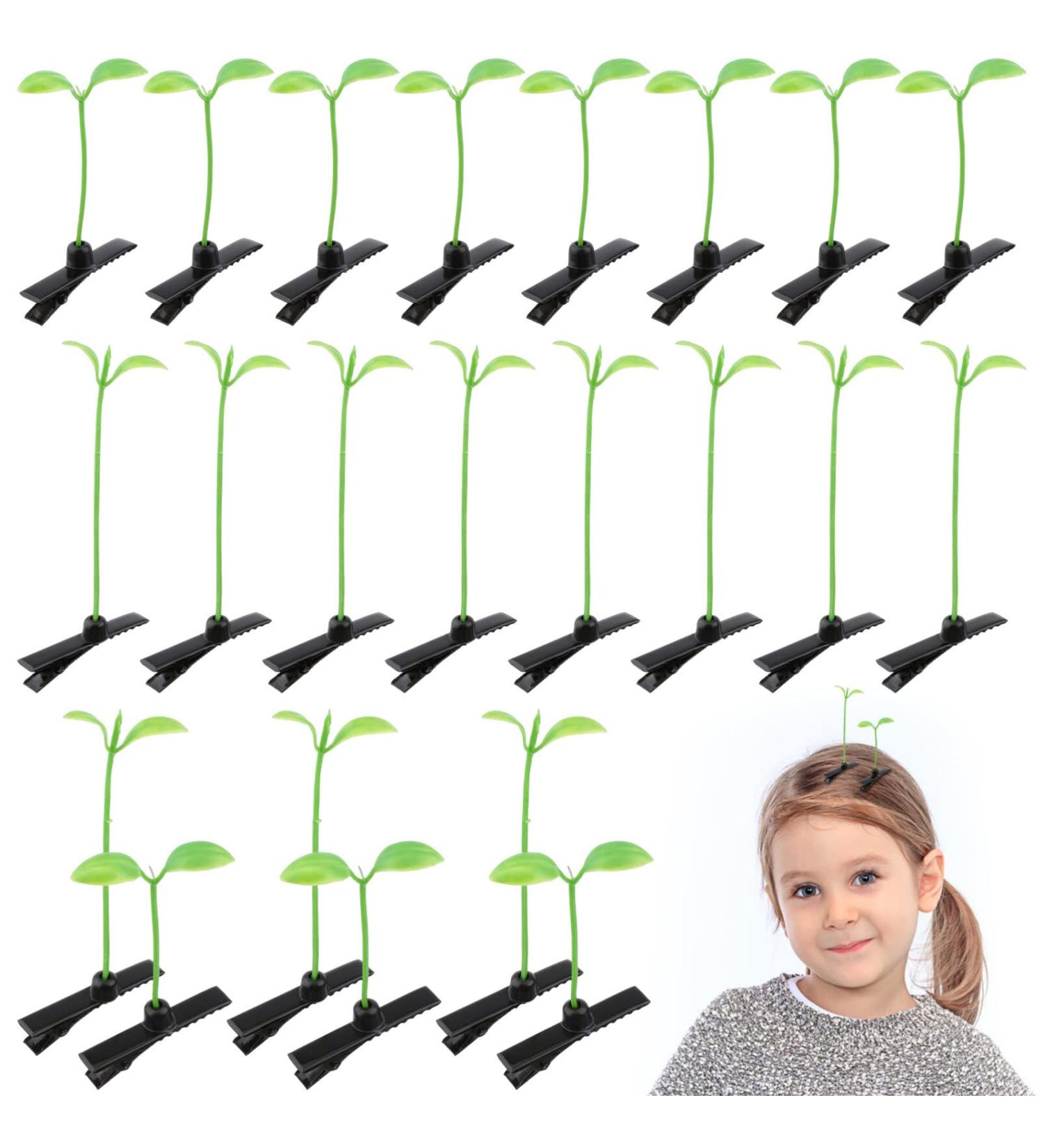 Angoily Bean Sprout Hair Clips 50 Pcs - Cute Green Plant Hair Accessories for Kids DIY - Perfect for School, Home, Party - Buy Online on SooperMarket.com