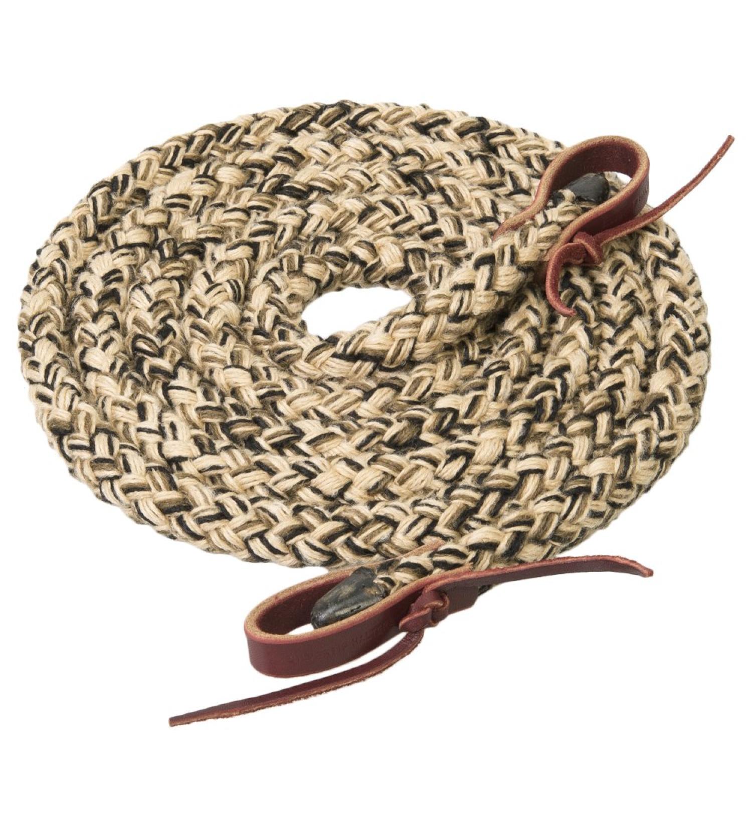 Weaver Leather Silvertip Hollow Braid Trail Rein 5/8-Inch x 10-Feet Tan/Black/Brown