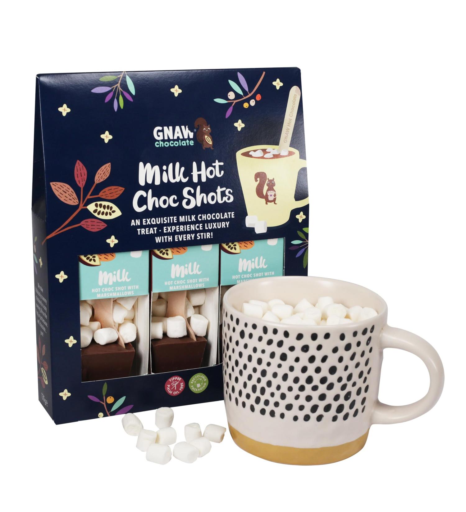 Gnaw Choc Shot Milk Hot Chocolate Trio Gift Set Luxurious & Rich Hot Chocolate Gifts For Any Occasion 3 Classic Milk Chocolate Shots In All Hot Chocolate Sets Milk Hot Choc x 3