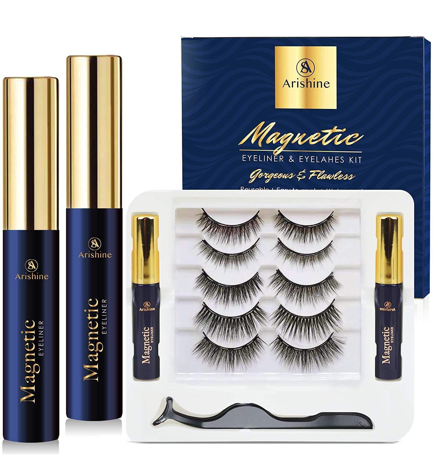 5 Pairs Reusable Magnetic Eyelashes and 2 Tubes of Magnetic Eyeliner Kit  Upgraded 3D Magnetic Eyelashes Kit With Tweezers Inside  Magnetic Eyeliner and Magnetic Eyelash Kit - No Glue Needed - Buy Online on SooperMarket.com