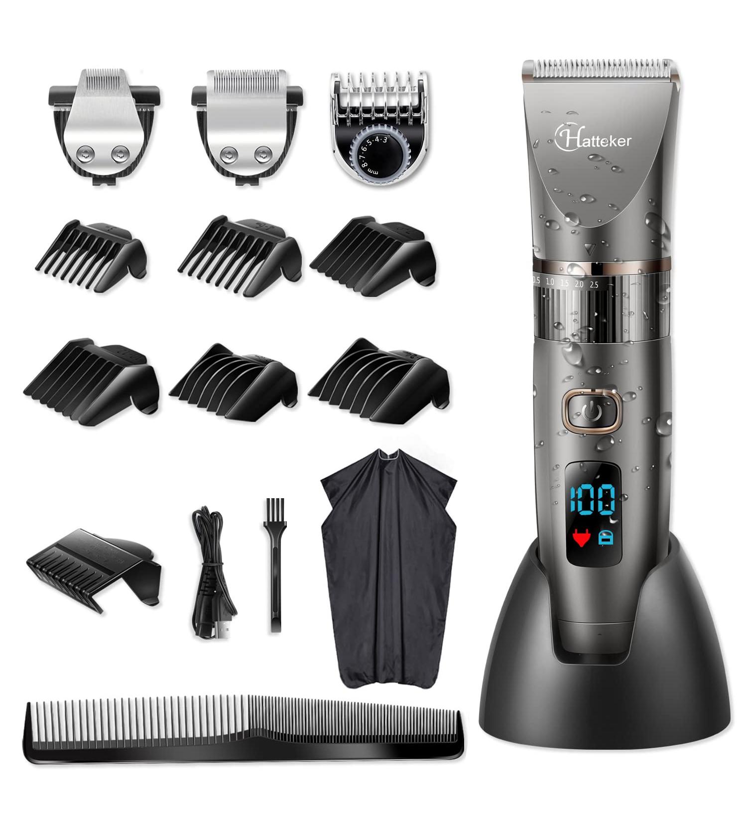 Hatteker Professional Hair Clipper Cordless Trimmer Kit for Men - 14 Piece Set - Buy Online on SooperMarket.com