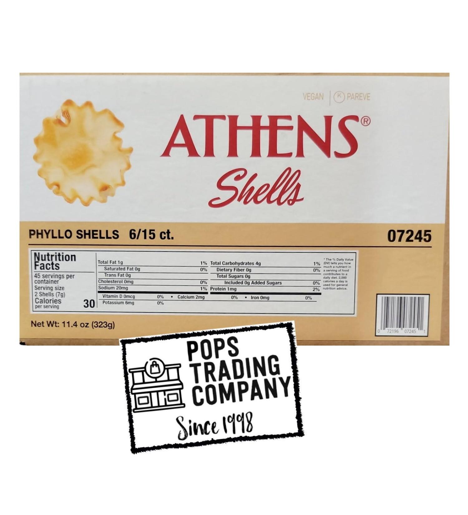 POPS TRADING COMPANY Since 1998 Athens Fillo Shells 6 - 15 CT Trays (90 PCS) Incl Pops Cannoli Cream Recipe Card - Buy Online on SooperMarket.com
