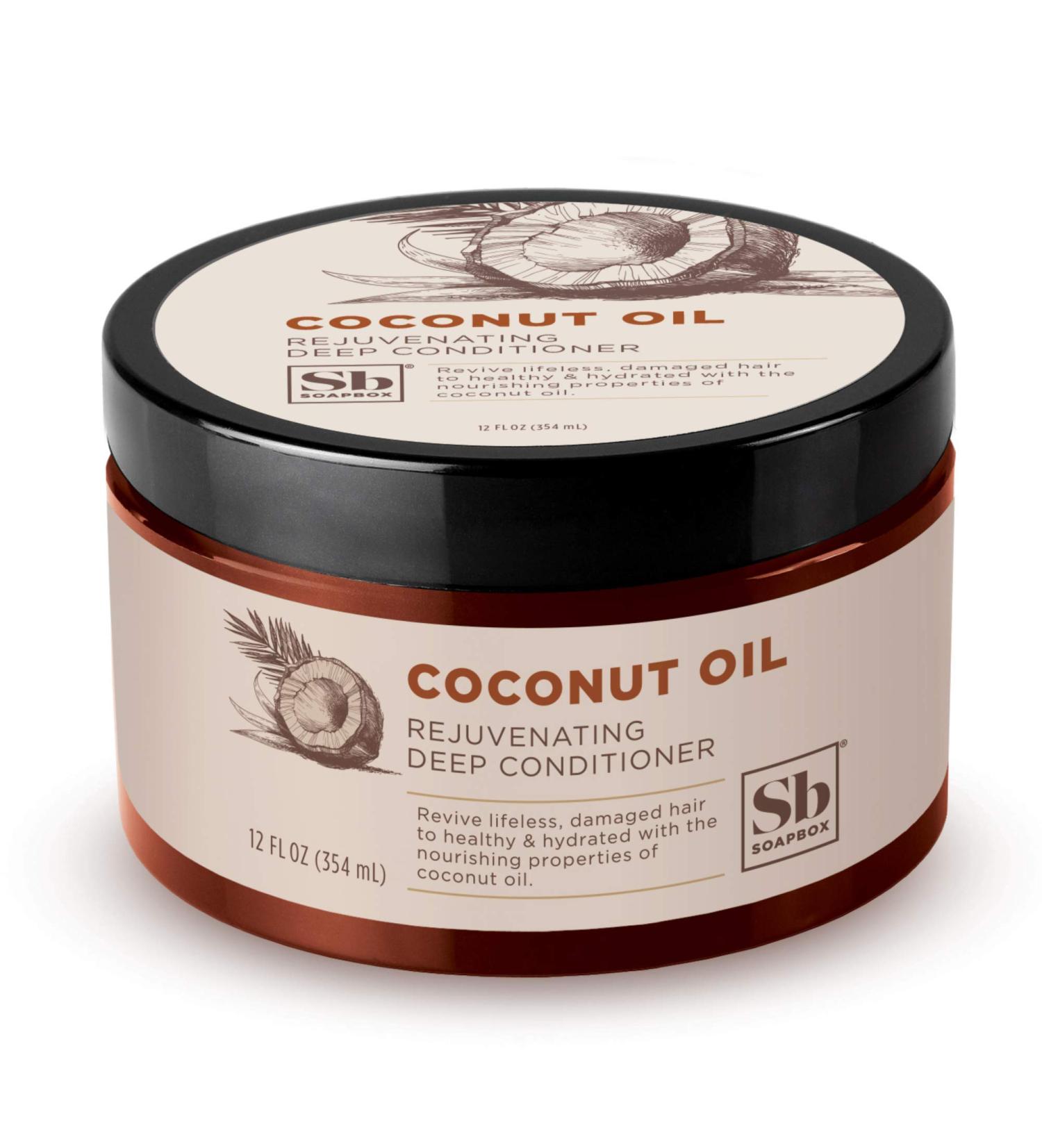 Soapbox Coconut Oil Deep Conditioner - Hydrating Treatment for Curly Hair - Vegan & Cruelty Free - 12 Fl Oz - Buy Online on SooperMarket.com