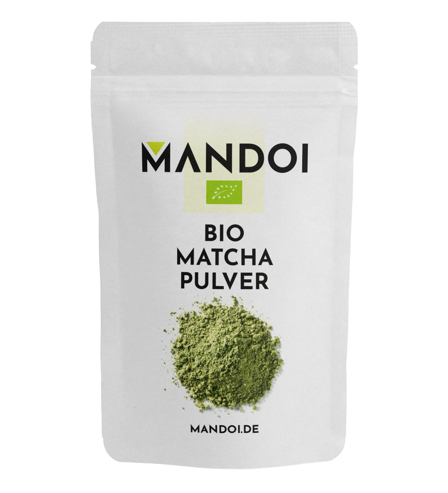 Mandoi Organic Matcha Powder 50g - Premium Green Tea Powder for Smoothies Shakes & Baking - Buy Online on SooperMarket.com