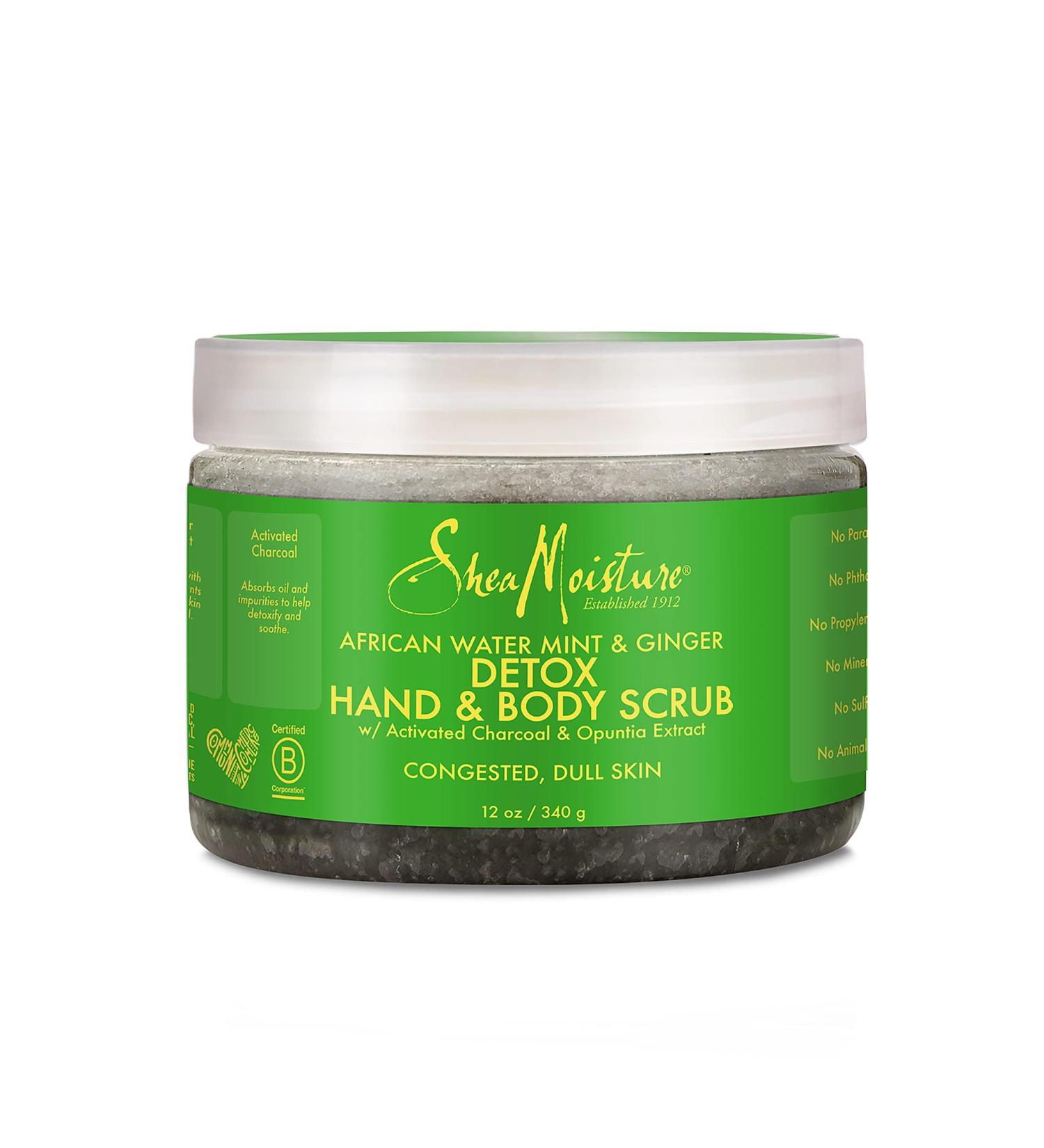 SheaMoisture African Wild Water Mint Detox Scrub - 12 Oz Hand & Body Exfoliator for Smooth Skin | Buy Internationally - Buy Online on SooperMarket.com
