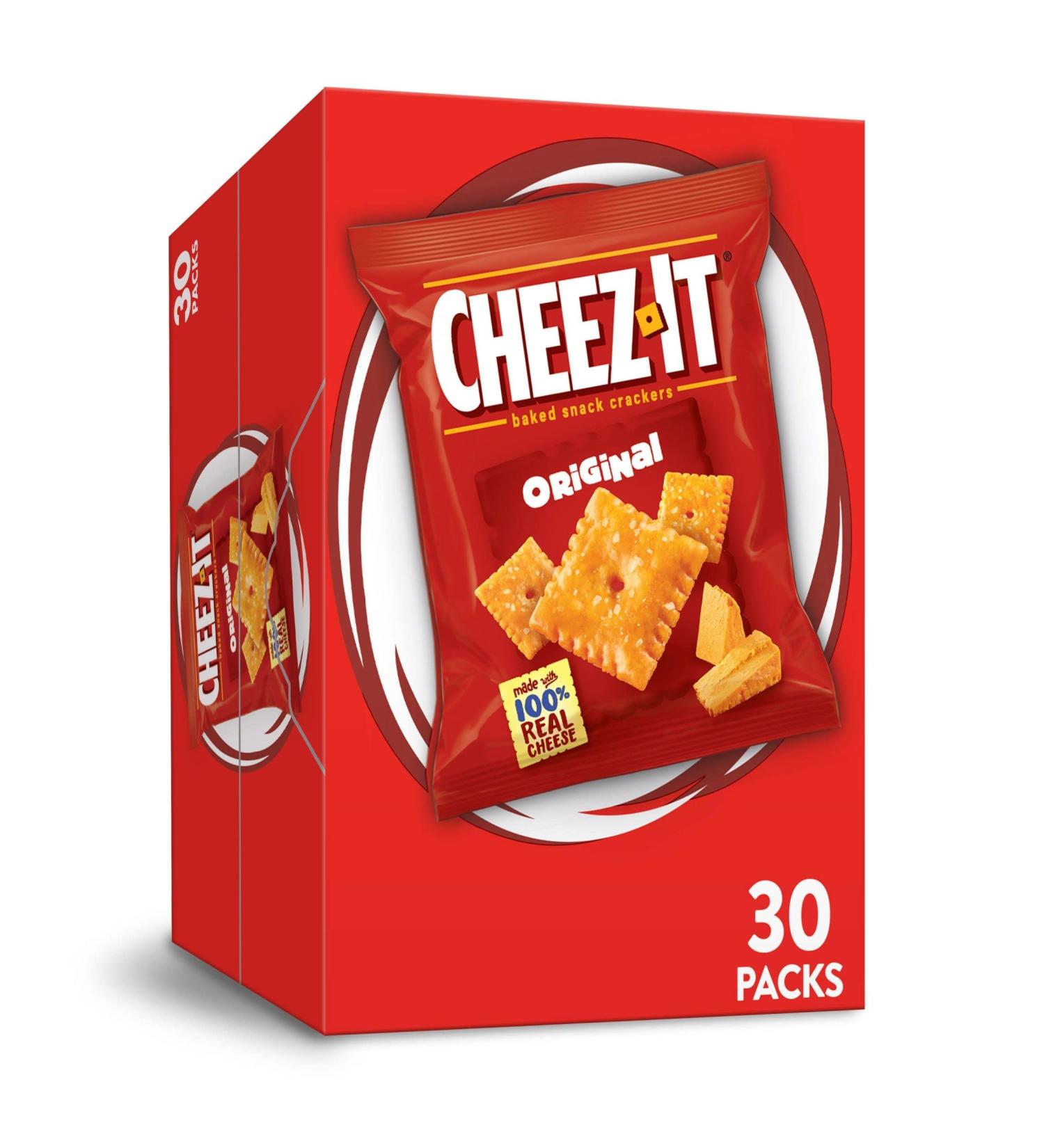 Cheez-It Original Baked Cheese Crackers - 30oz Bag (30 Packs) | Perfect Office and Kids Snack - Buy Online on SooperMarket.com