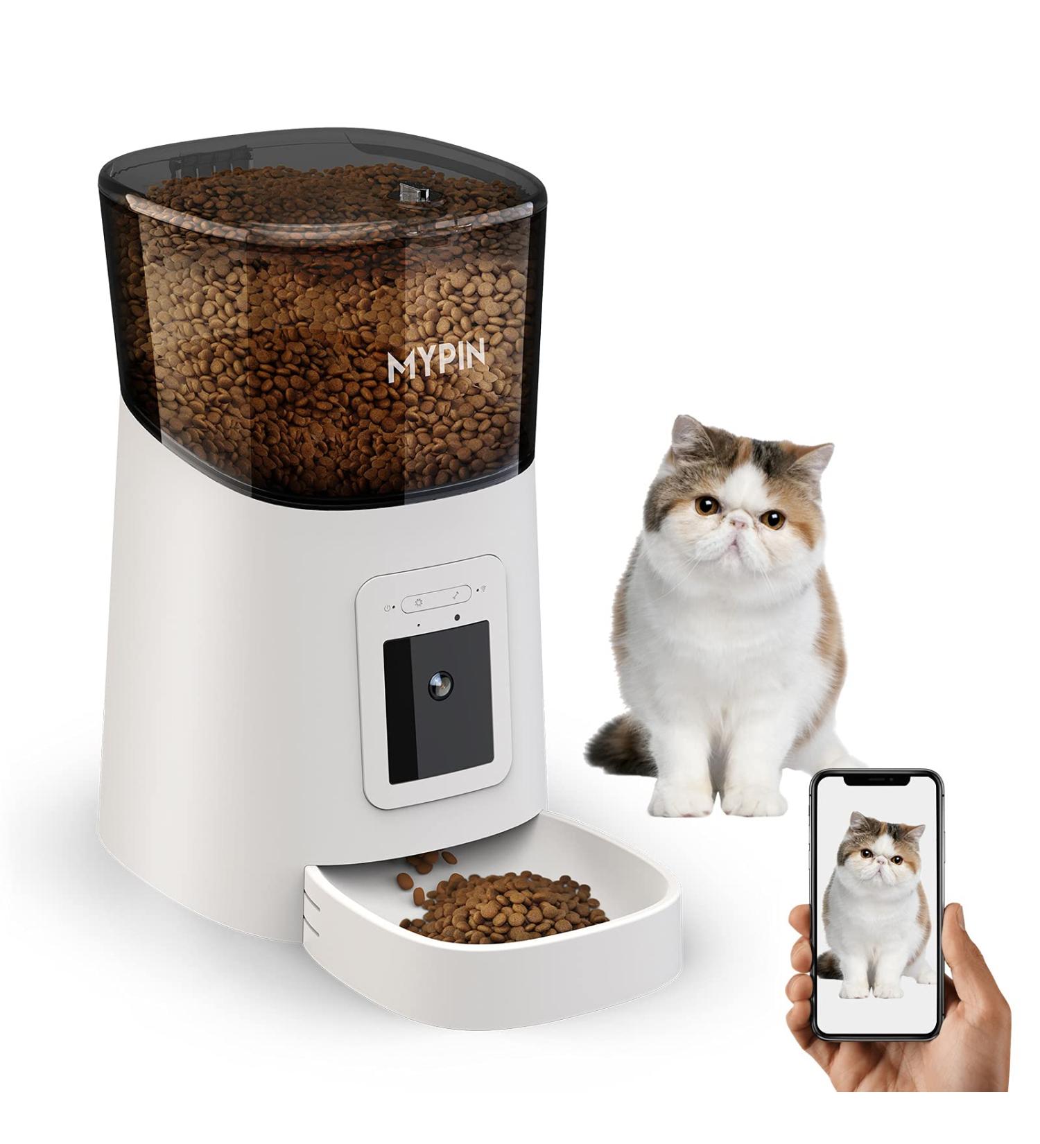 Video Automatic Pet Feeder with HD Camera  Food Dispenser for Cats and Dogs WiFi Smart Feeder with Camera 6L 2-Way Audio  Mobile Phone Control  Timed Feeder  Desiccant Bag Up to 8 Meals per Day White - Buy Online on SooperMarket.com