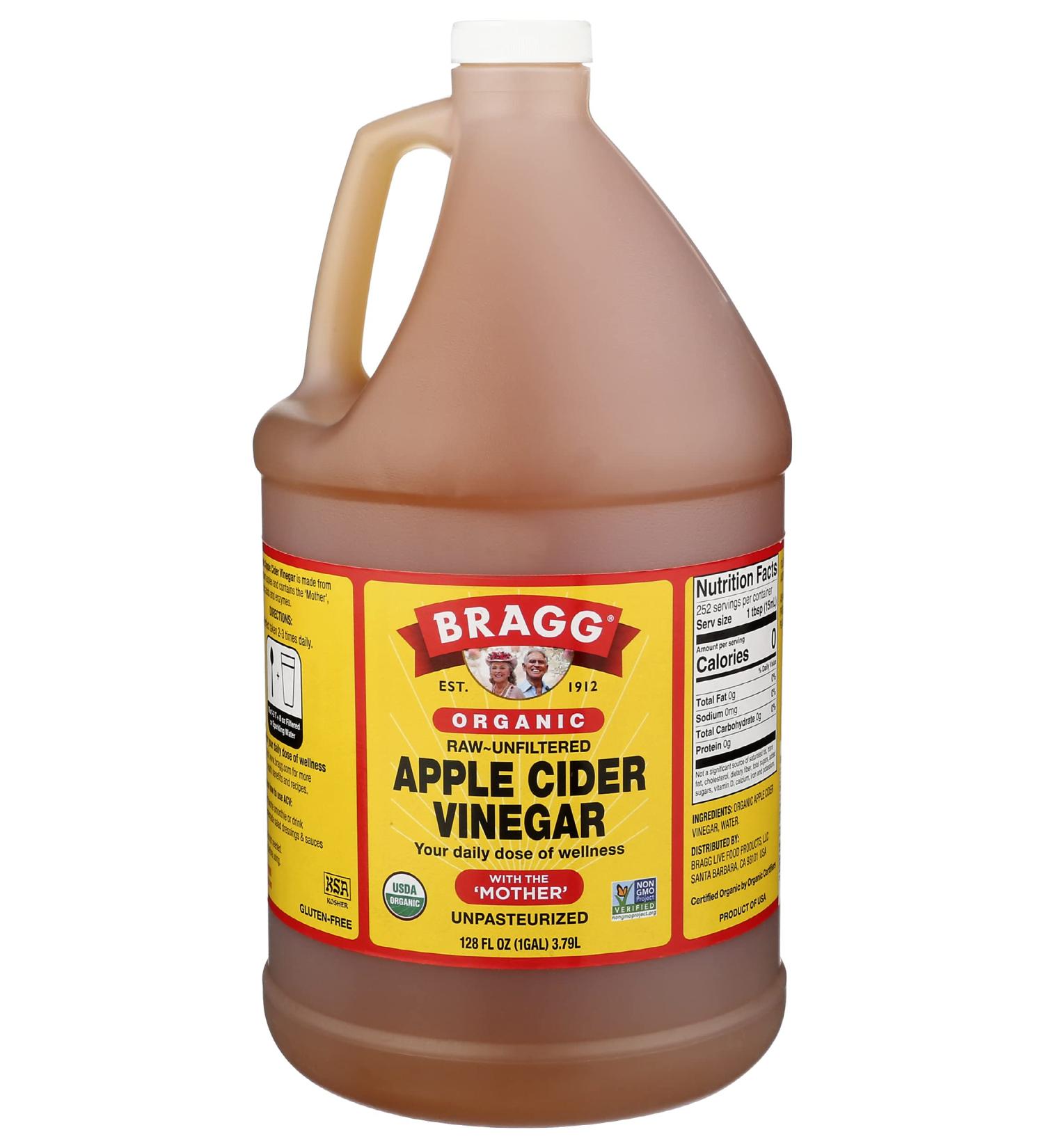 Bragg Organic Apple Cider Vinegar with the Mother - USDA Certified, Raw & Unfiltered, 1 Gallon - Buy Online on SooperMarket.com