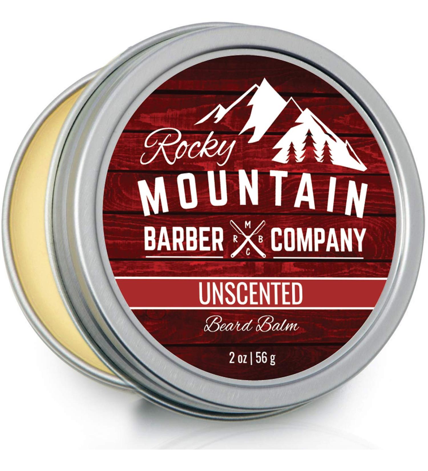 Rocky Mountain Barber Company Classic Unscented Beard Balm - 100% Natural Premium Wax Blend with Beeswax Jojoba & Coconut Oil - International Shipping Available - Buy Online on SooperMarket.com
