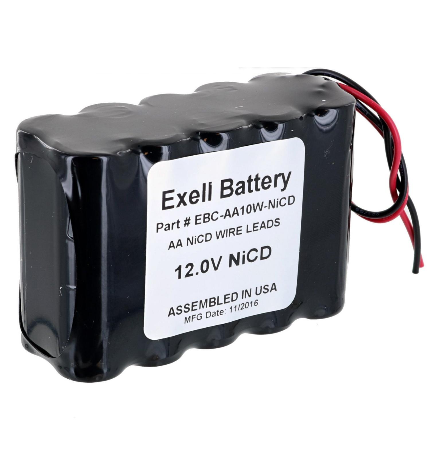 Exell 12V AA NiCad Battery Pack of 10 - 1000mAh | Durable & Reliable Power Source - Buy Online on SooperMarket.com