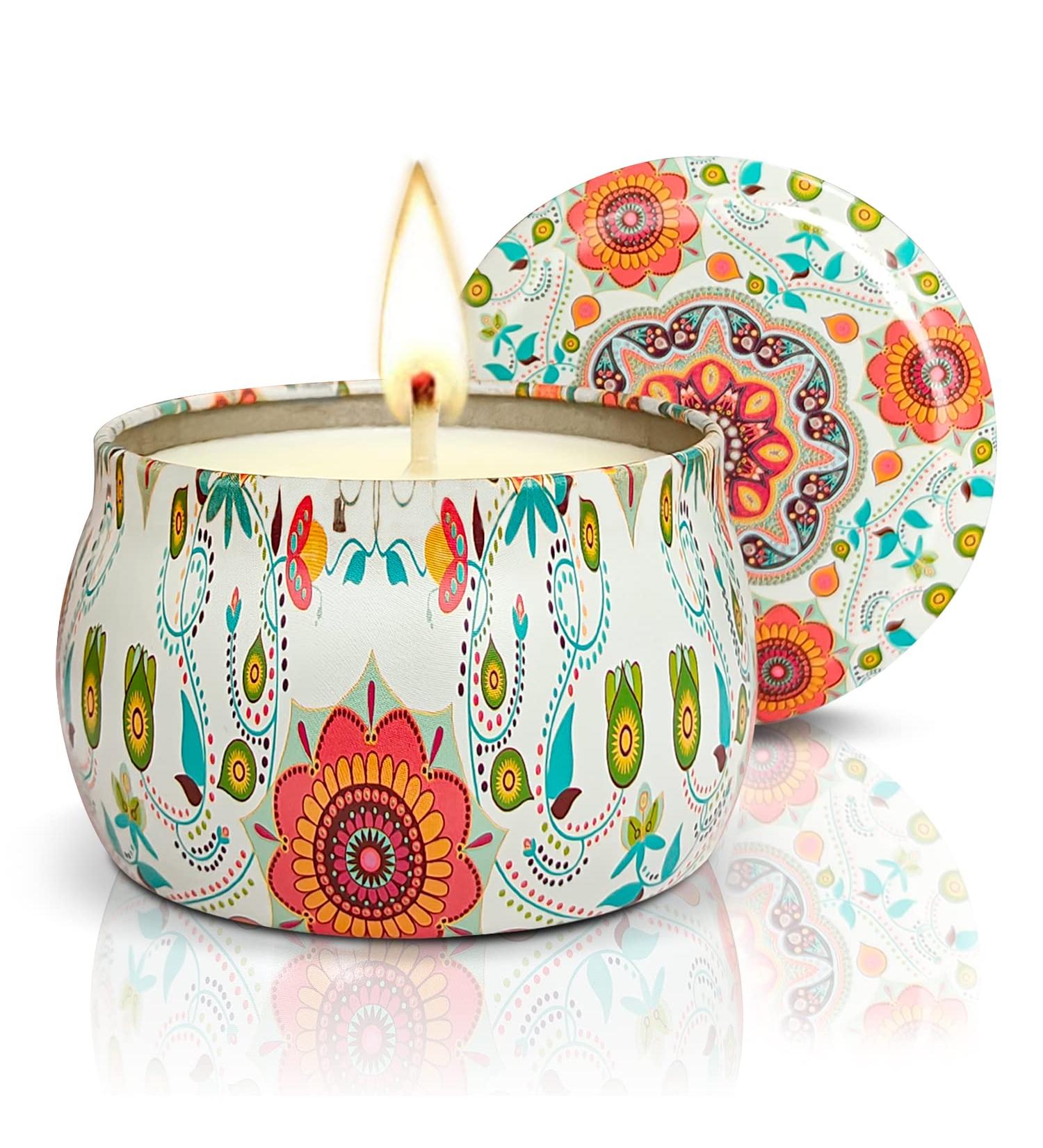Scented Soy Wax Candle - Stress Relief Aromatherapy Gift for Women | Mother's Day, Christmas, Birthday, Valentine's | Rose Scented Candle for Home and Yoga - Buy Online on SooperMarket.com