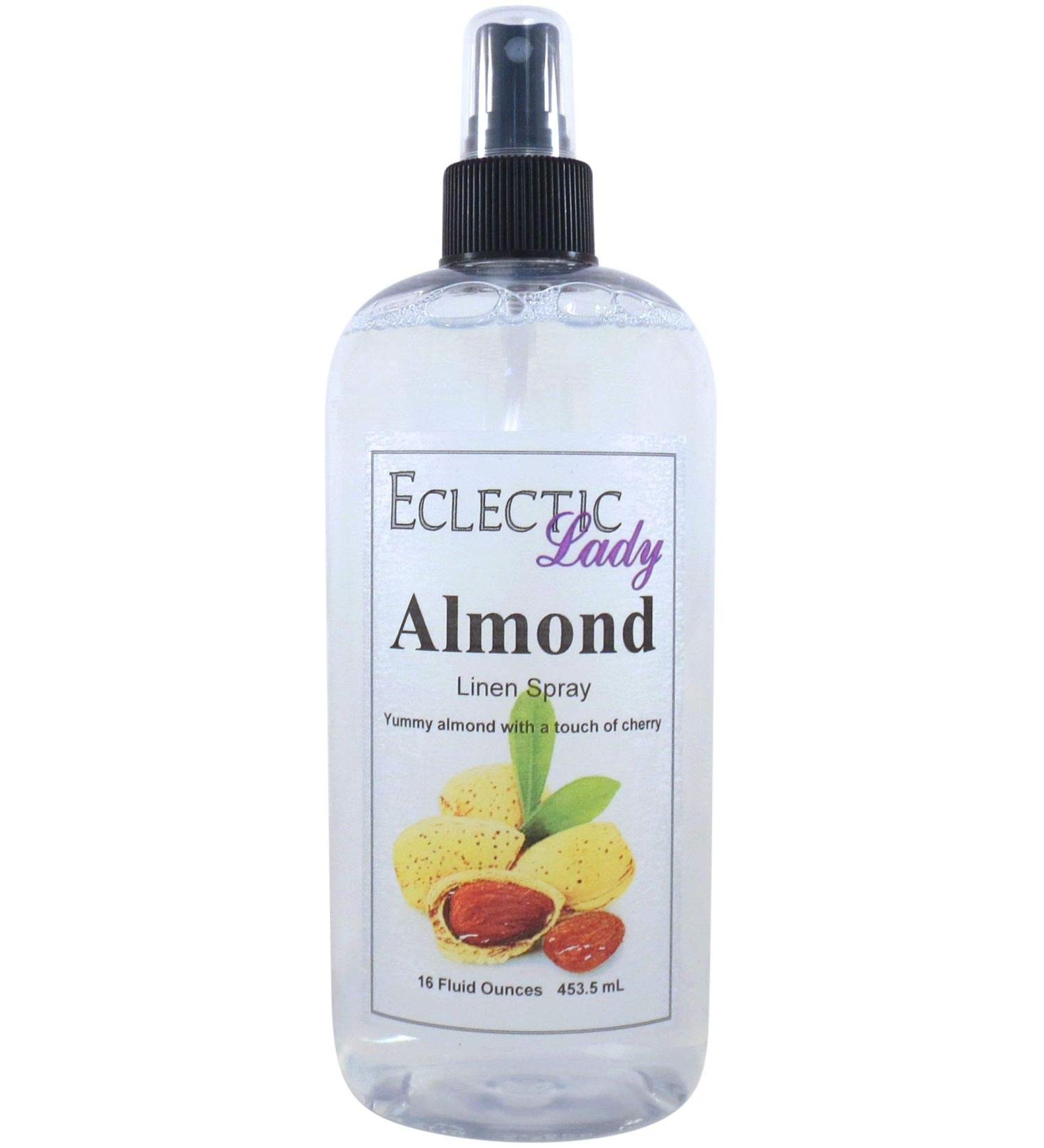 Almond Linen Spray 16 ounces - Eclectic Lady Sheet and Linen Spray - No Artificial Colors Parabens or Preservatives - Long-Lasting Scent for Bed Fabric & Pillow 16 Fluid Ounces - Buy Online on SooperMarket.com