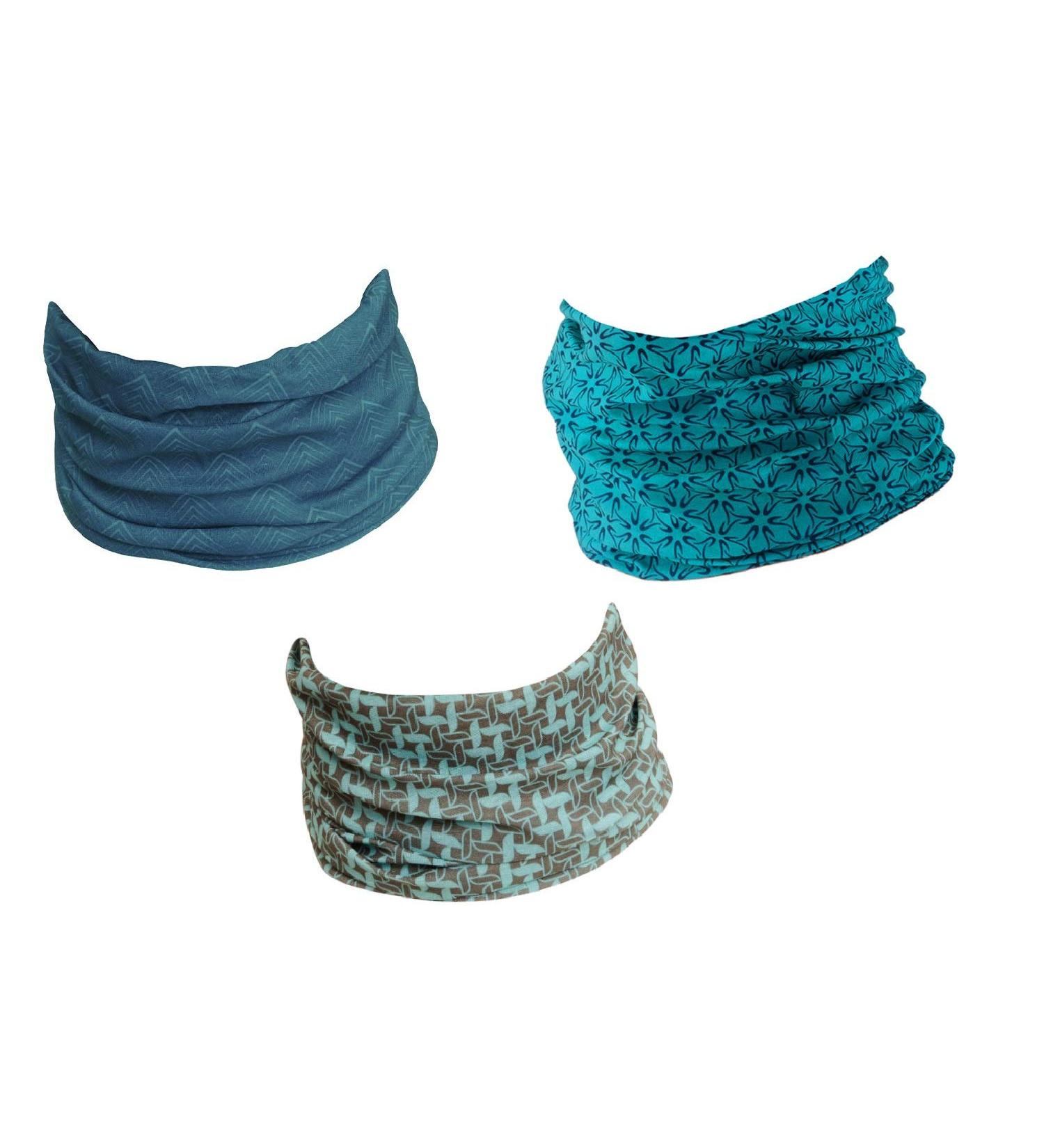 Hilltop 3x Motorcycle Multifunctional Headscarf & Bandana Set - Blue Wind Wheels for Men & Women | International Shipping Available - Buy Online on SooperMarket.com