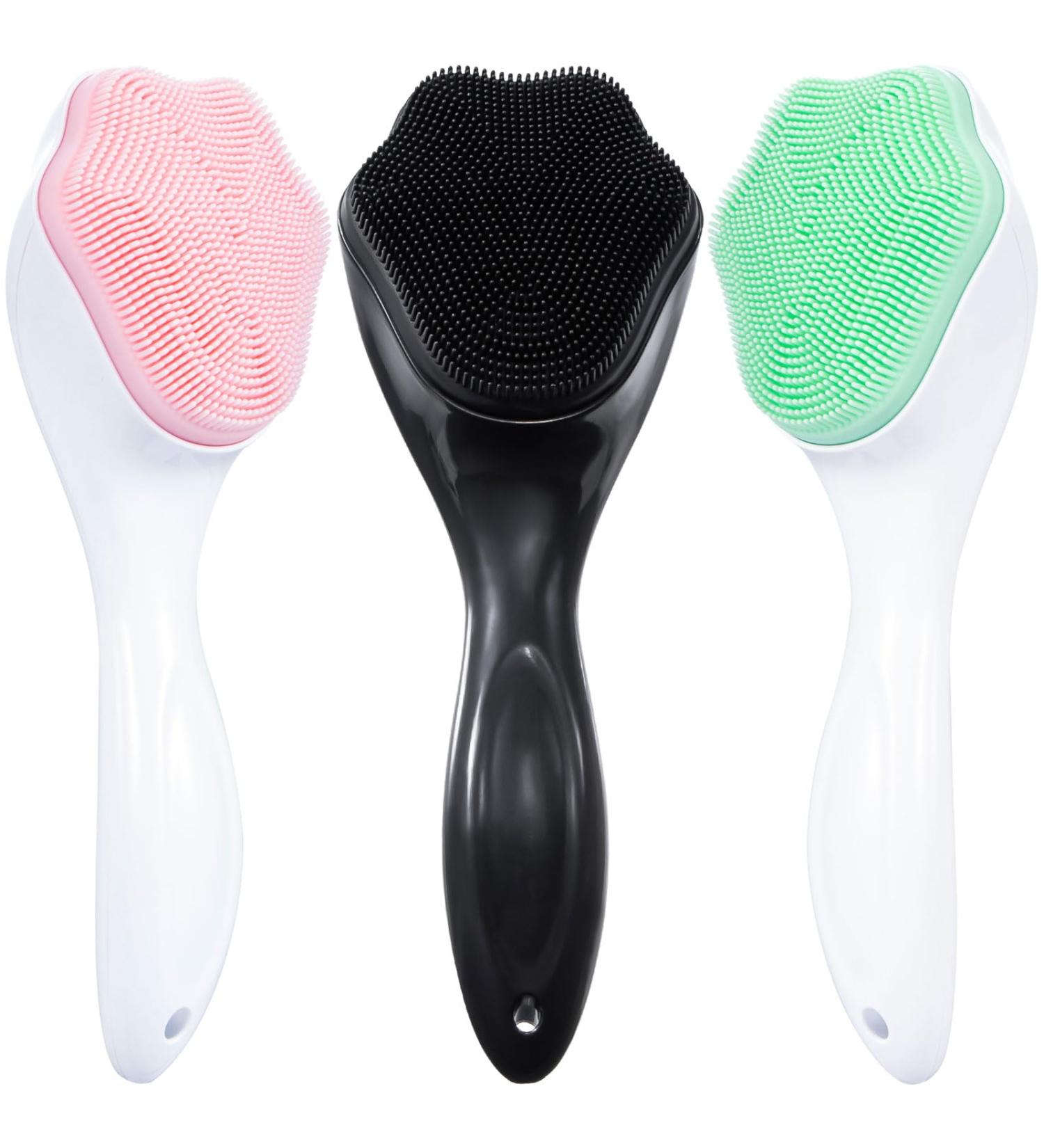 Handheld Silicone Face Scrubber Exfoliator Ooloveminso 3 PC Face Brushes for Cleansing and Exfoliating Manual Facial Cleansing Brush Gentle Soft Face Wash Brush for Sensitive Delicate Dry Skin - Buy Online on SooperMarket.com