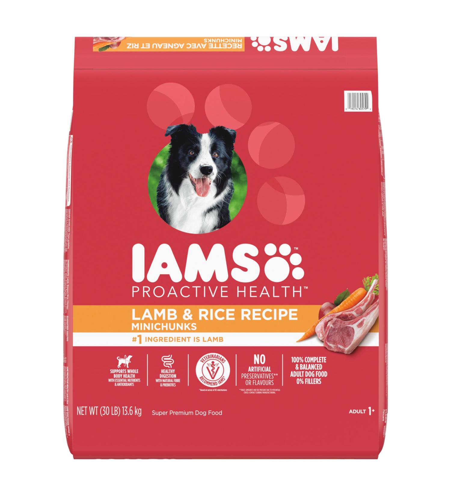 IAMS Proactive Health Minichunks Dog Food Dry Adult Lamb & Rice Recipe 13.6kg (30LB) Bag 13.6 kg (Pack of 1) Dog Food - Buy Online on SooperMarket.com