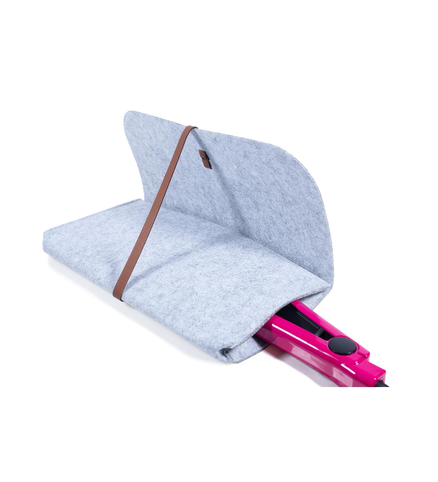 Glamza Hair Straightener Mat & Pouch - Made from Heat Resistant Safety Felt - Ideal for Home & Travel (Light Grey (Pouchy)) - Buy Online on SooperMarket.com