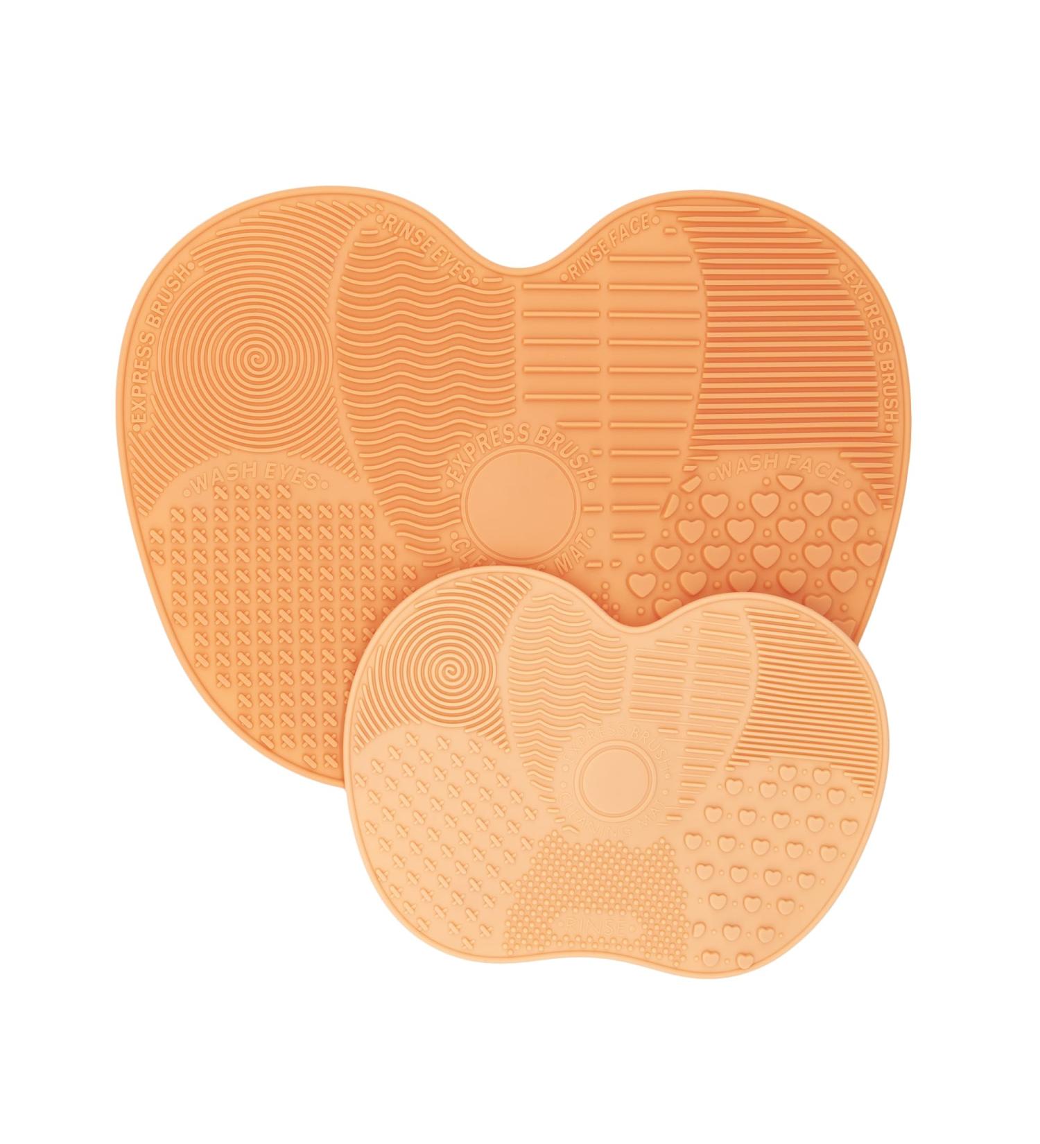 waschies Silicone Makeup Brush Cleaning Pad Apricot Makeup Brush Cleaning Mat Makeup Brush Scrubber Pad Portable Washing Tool for Makeup Brushes in Two Different Sizes - Buy Online on SooperMarket.com