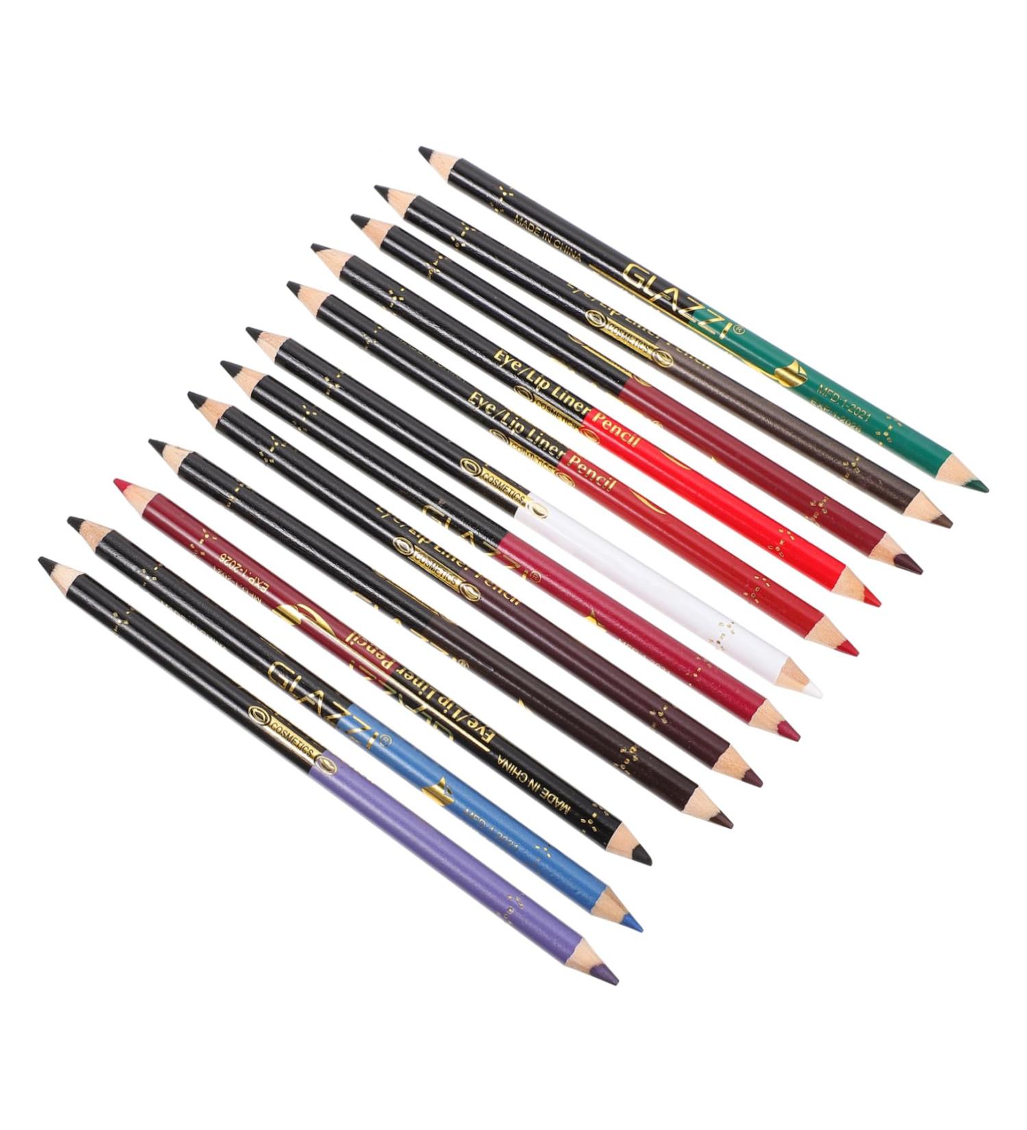 FOYTOKI 12pcs Lip Liner Eyeliner Lip Pencil Eyebrow Brush Angled Waterproof Lip Liner Pencil Wooden - Buy Online on SooperMarket.com