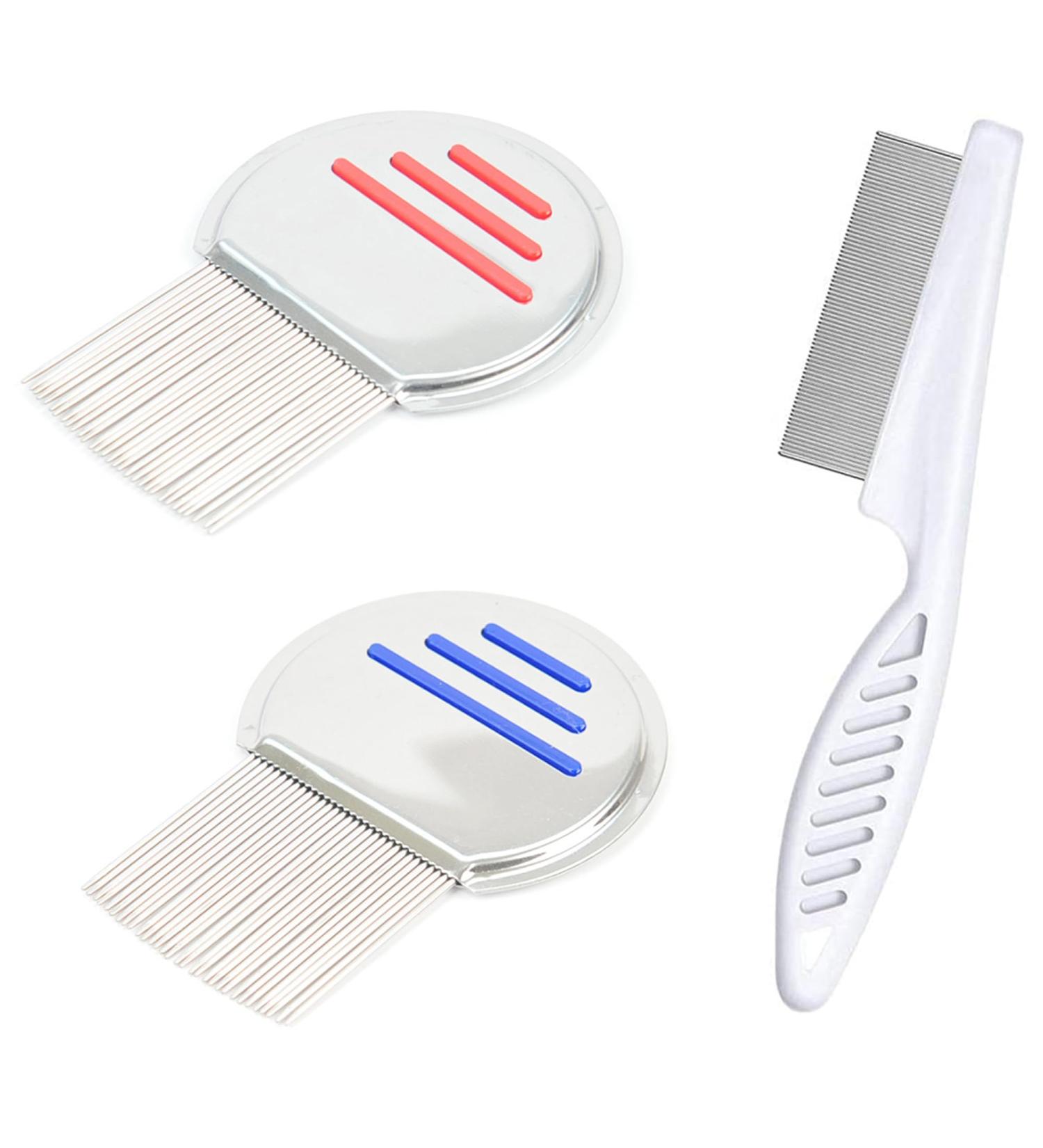 Seababoo 3PC Metal Lice Comb Set - Extra Fine Tines for Effective Lice & Flea Treatment for All Hair Types - Buy Online on SooperMarket.com