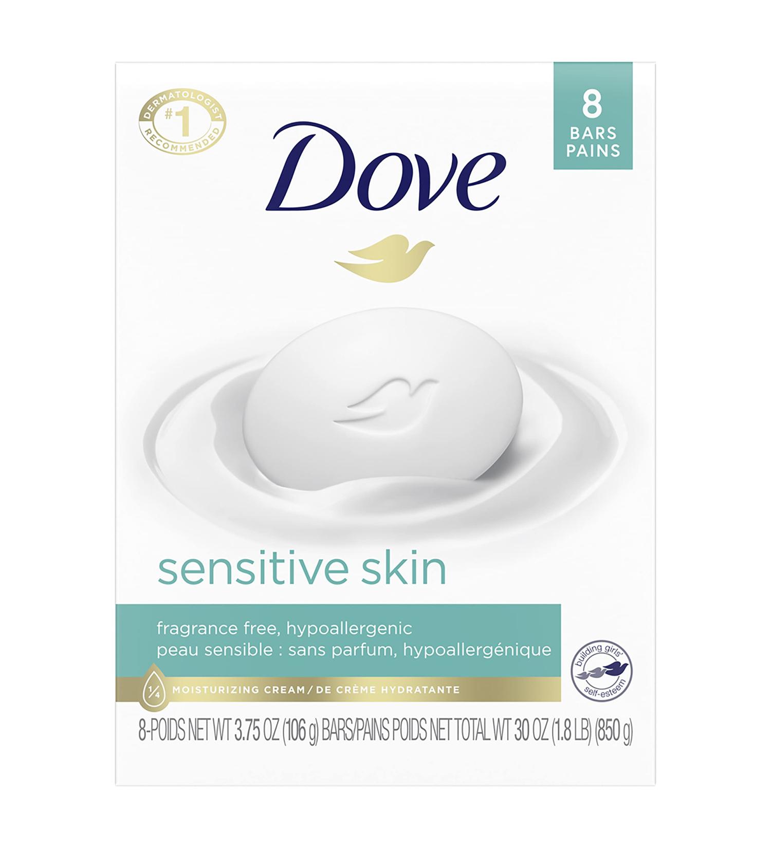 Dove Beauty Bar 3.75oz Pack of 8 - More Moisturizing, Fragrance-Free, Hypoallergenic for Sensitive Skin - Buy Online on SooperMarket.com