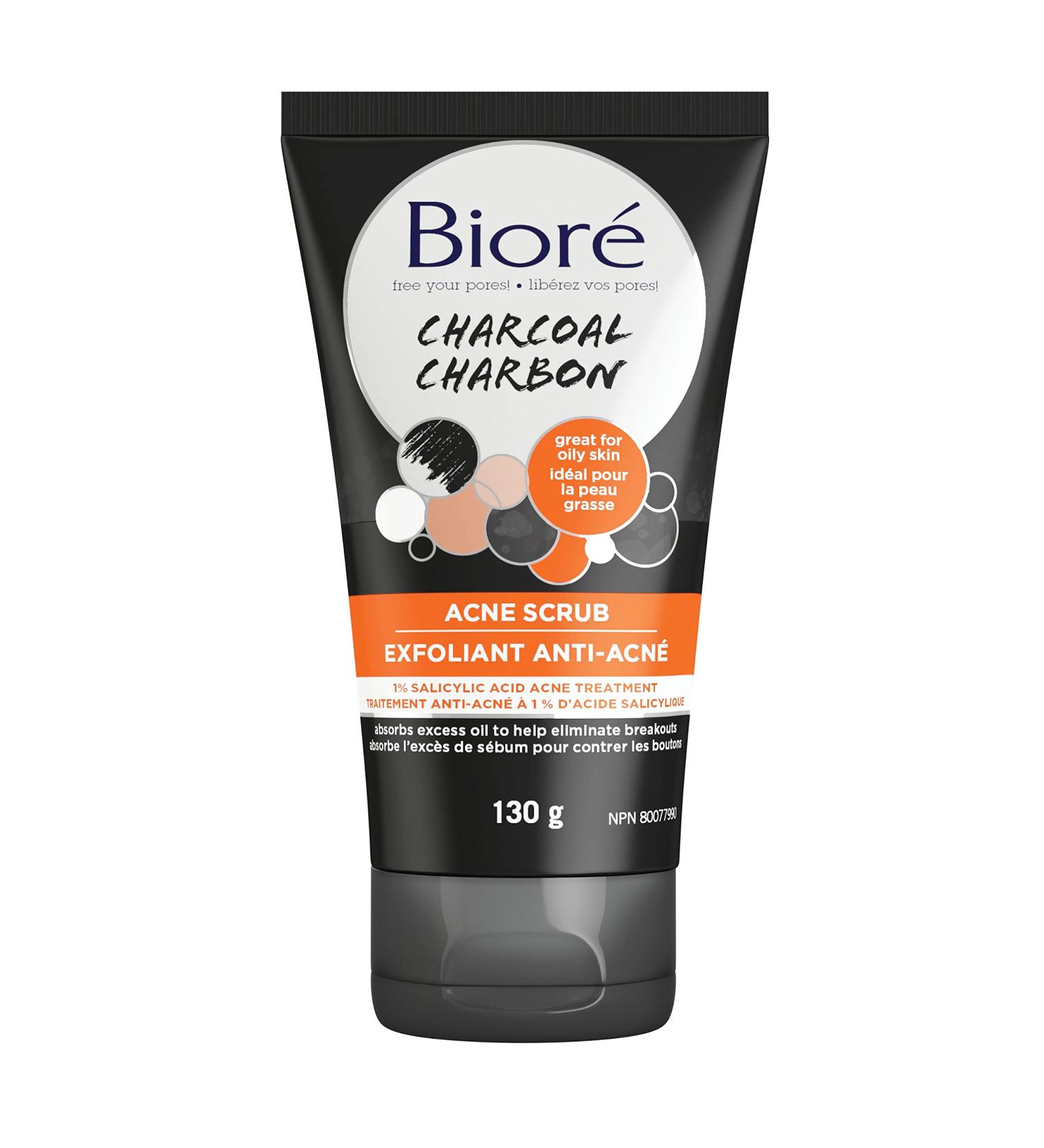 Bior Charcoal Acne Scrub Exfoliating Wash for the Face (130 g) - Buy Online on SooperMarket.com